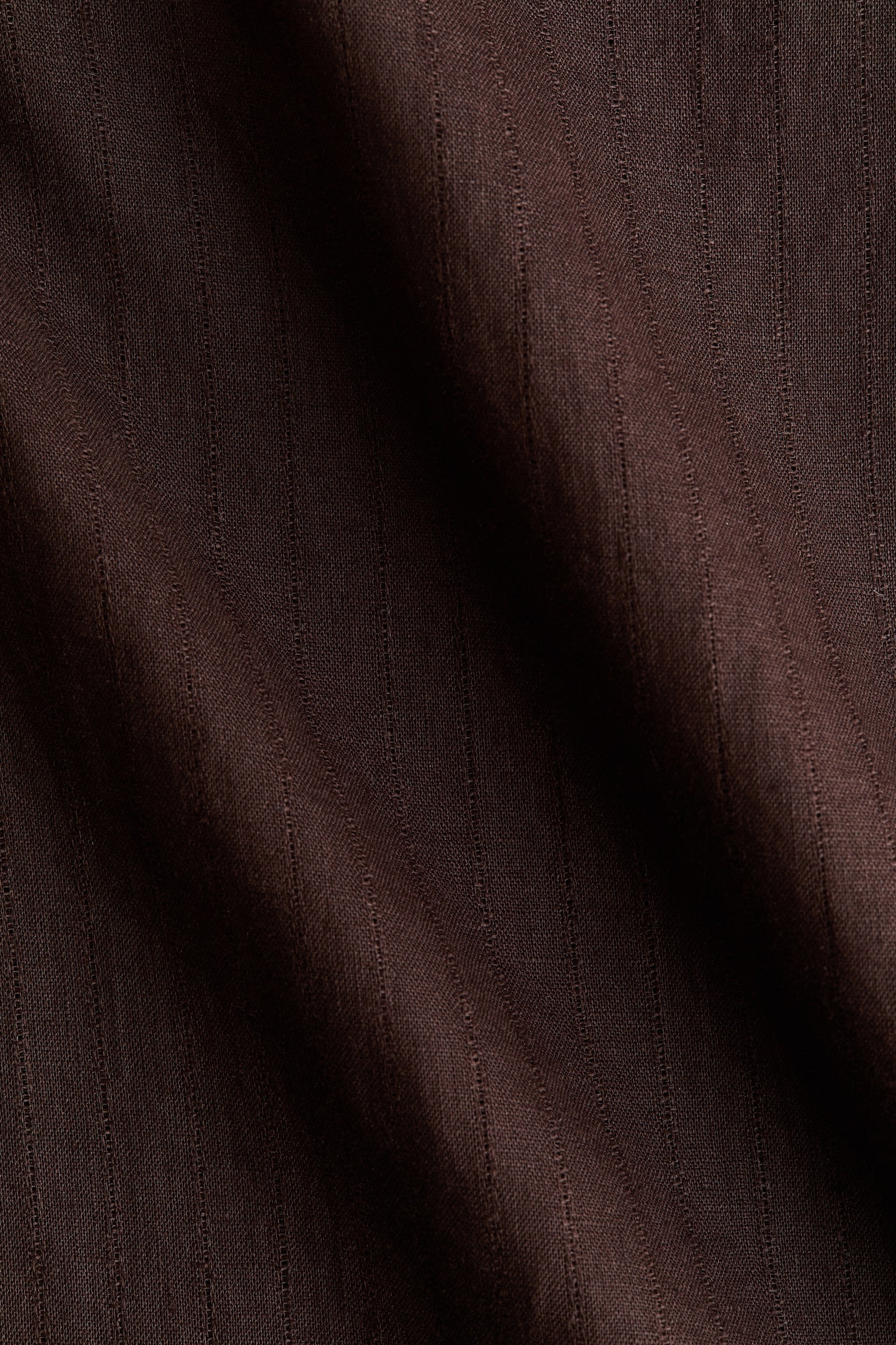 Wide linen trousers - Dark brown/White - 4