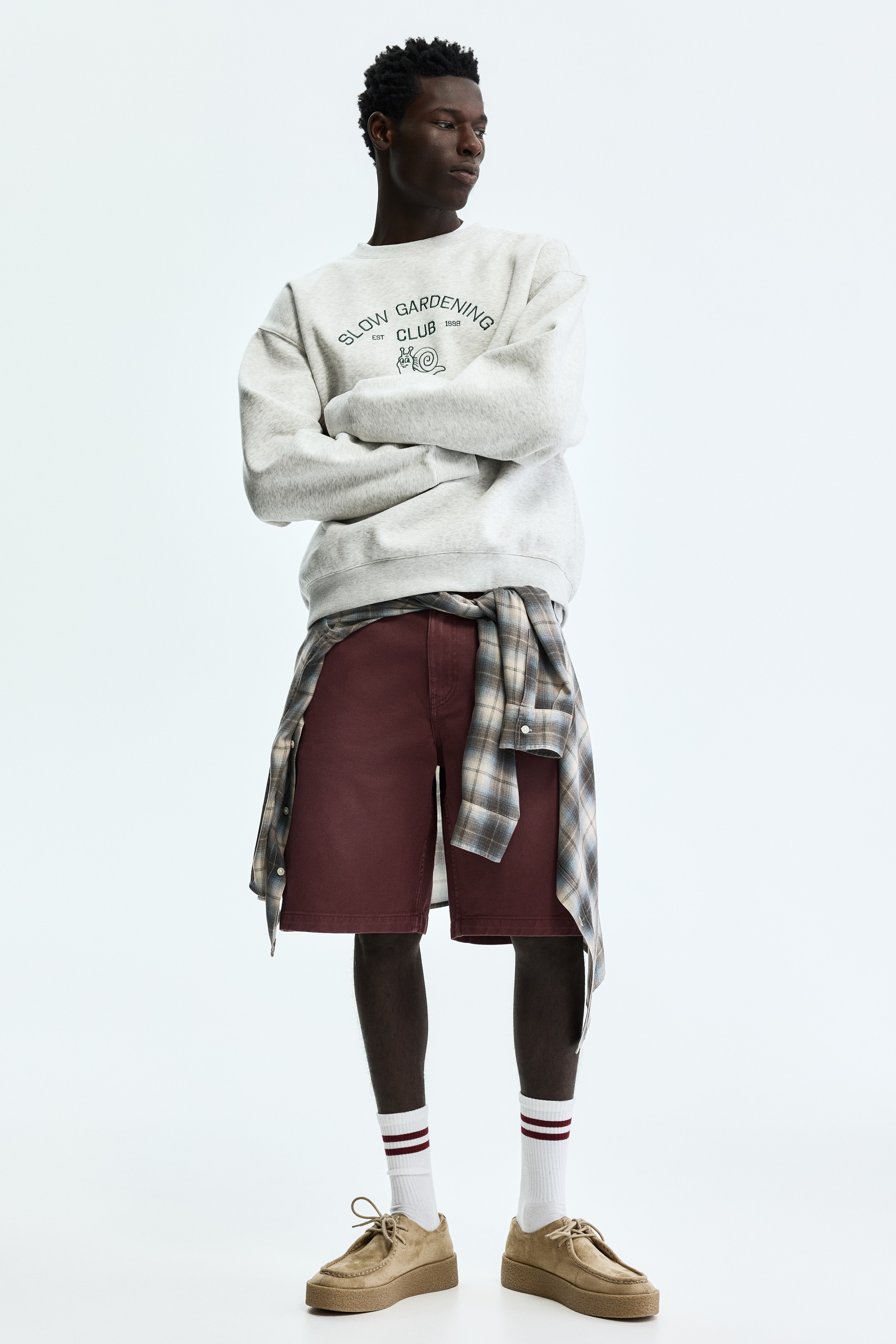Relaxed-Fit Carpenter Shorts - Burgundy/Black/Brown/White