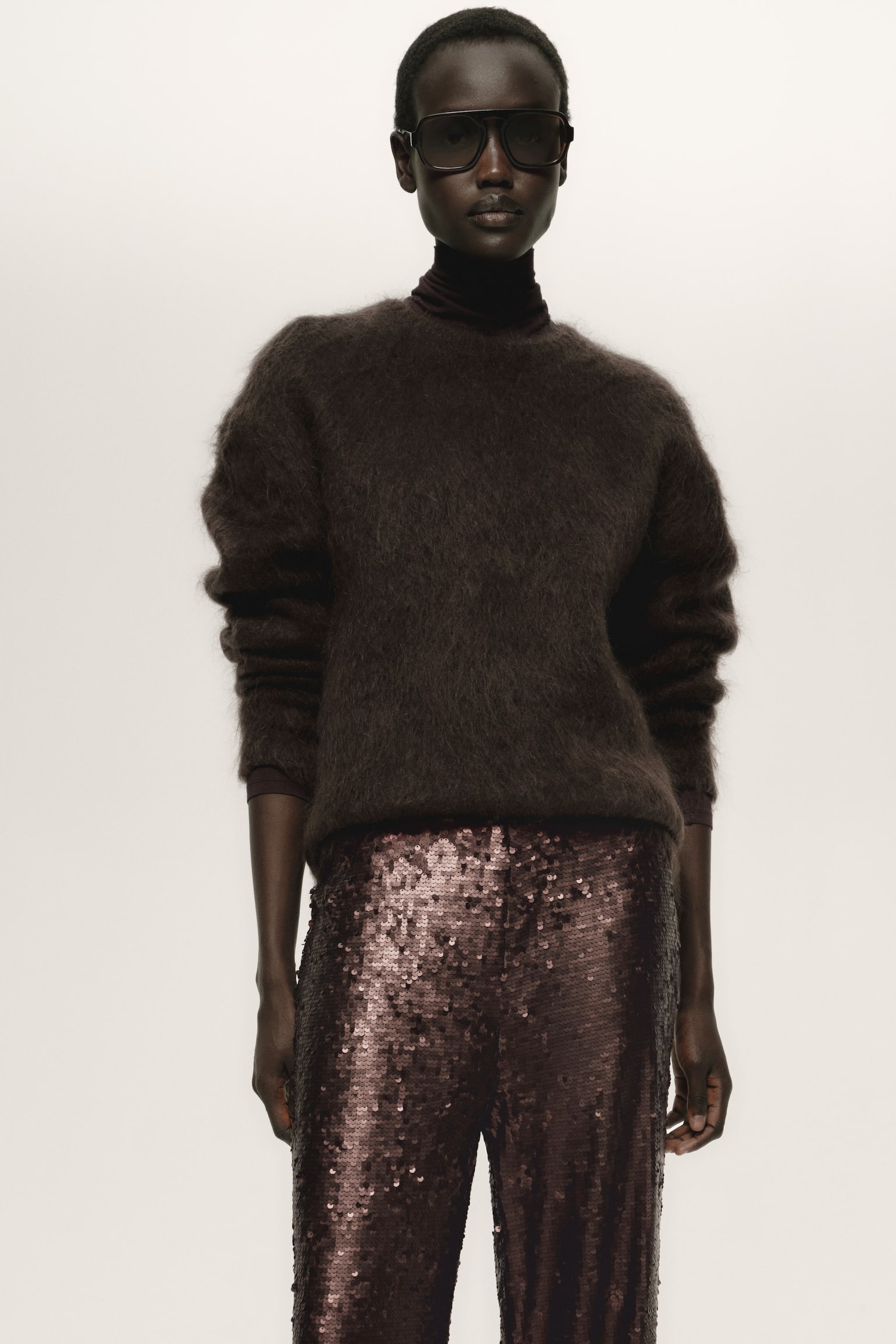 Pantalón de lentejuelas - Café oscuro/Negro/Gris pardo claro - 3