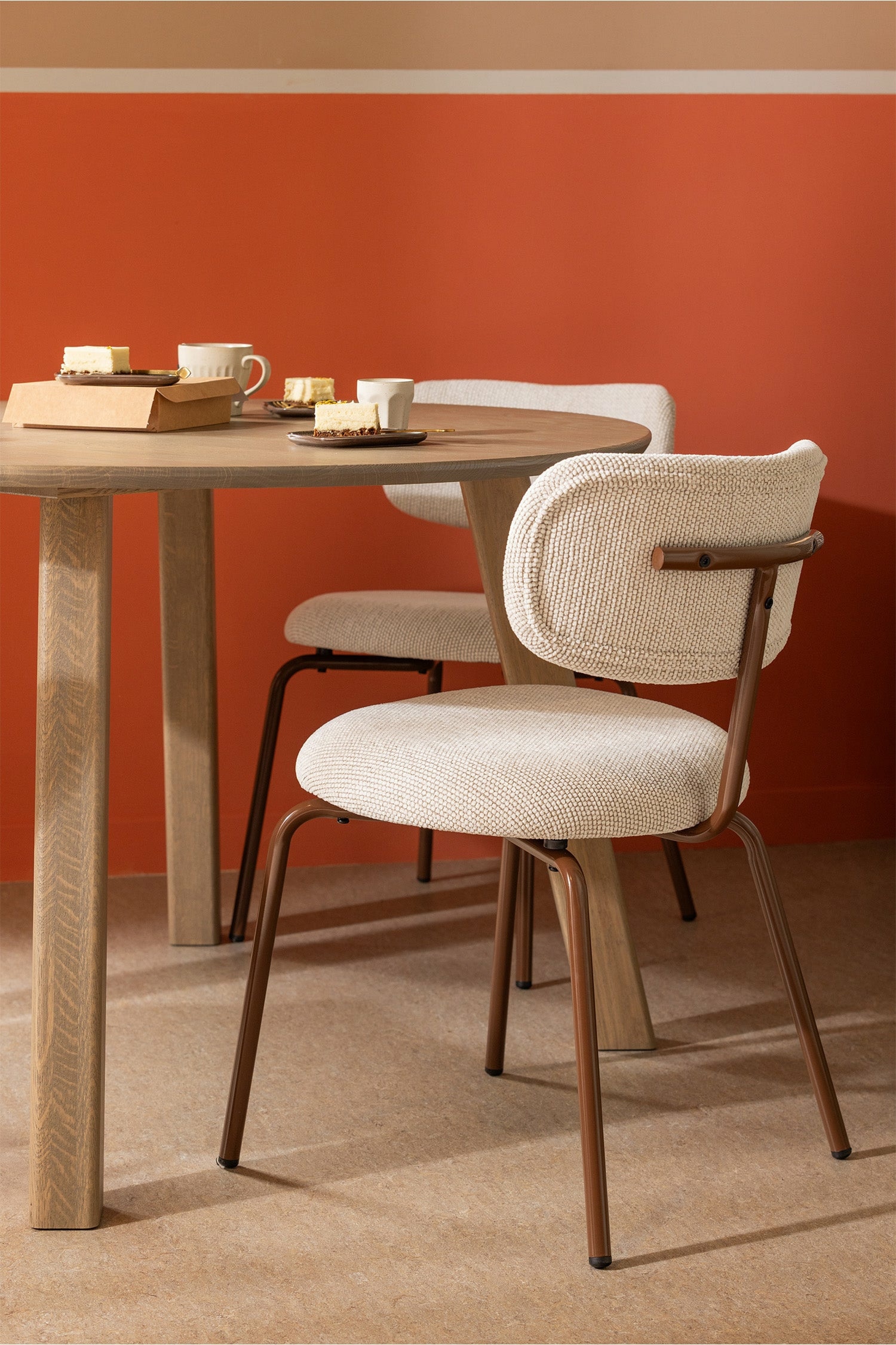 Travis Chaises De Salle À Manger - Set De 2 - Crème/Marron