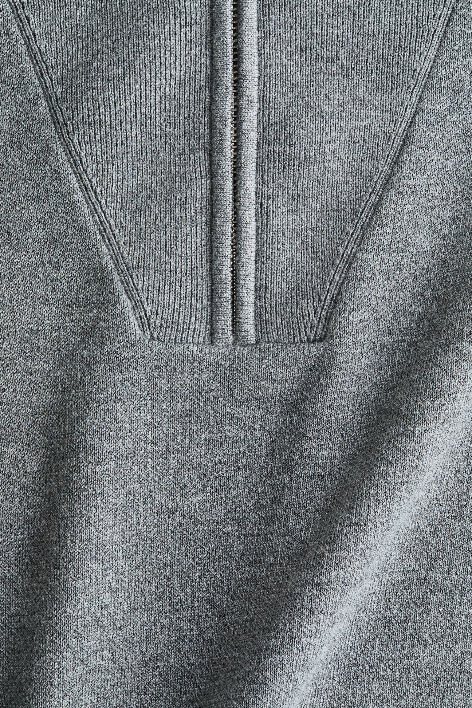 Женский свитер H&M Half-Zip, цвет: Серый меланжевый — фото 6