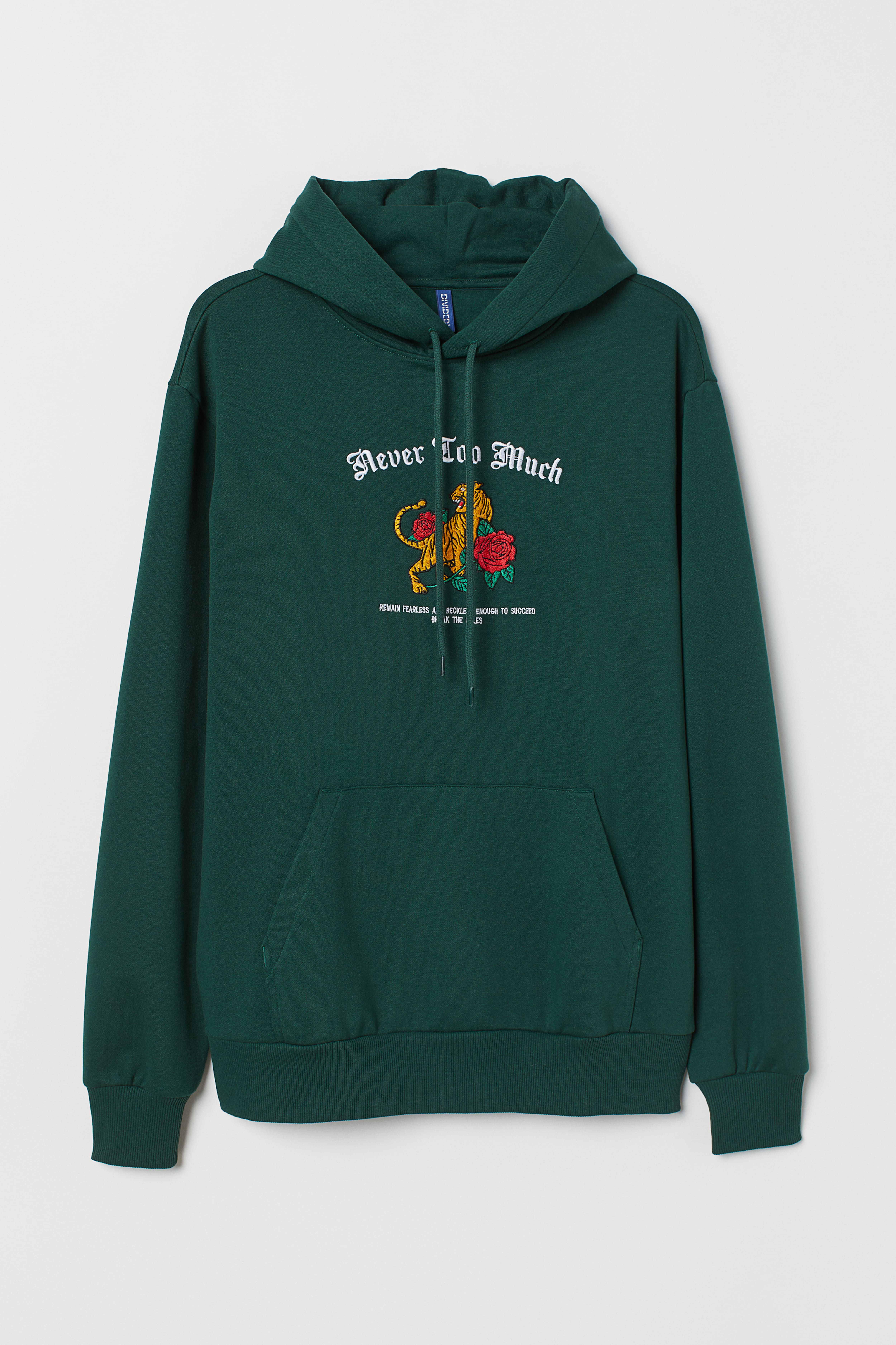 H and m green hoodie hotsell