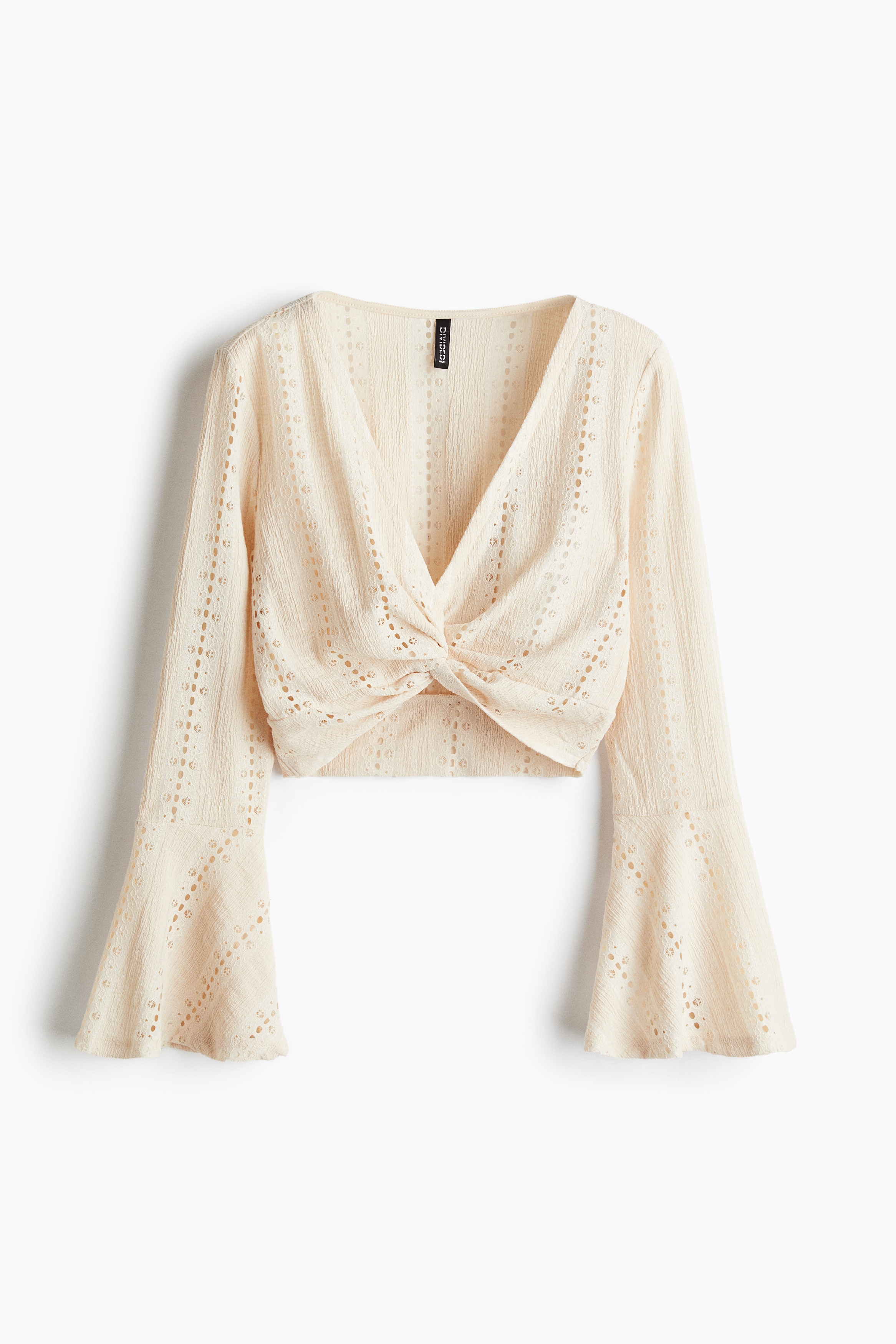 Twist-Detail Crop Top - Light beige - Ladies | H&M US