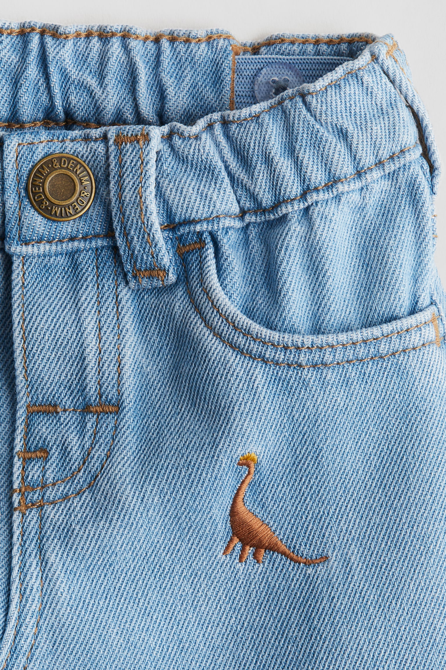 Детские джинсы H&M Embroidery-Detail, цвет: Светлый джинсовый синий — фото 3