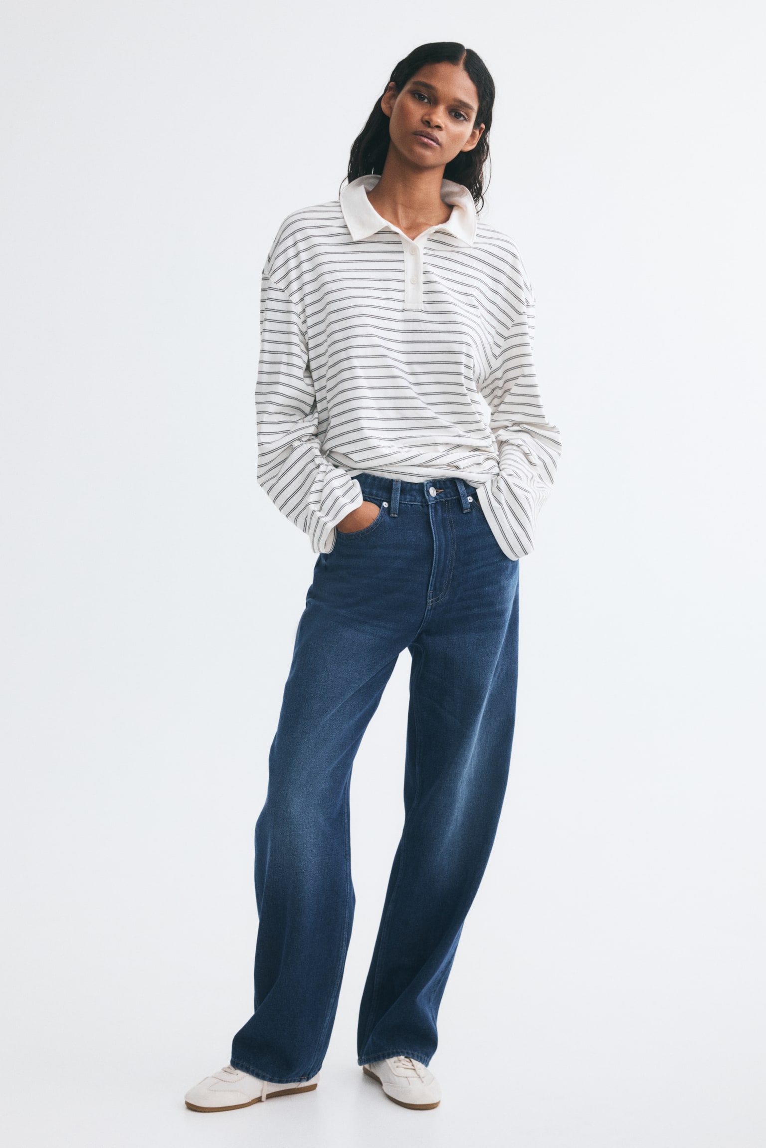 Straight High Jeans - Dark denim blue/Light denim blue/Black/Denim blue/White/Light denim blue/Black/White/Black/Dark grey - 1