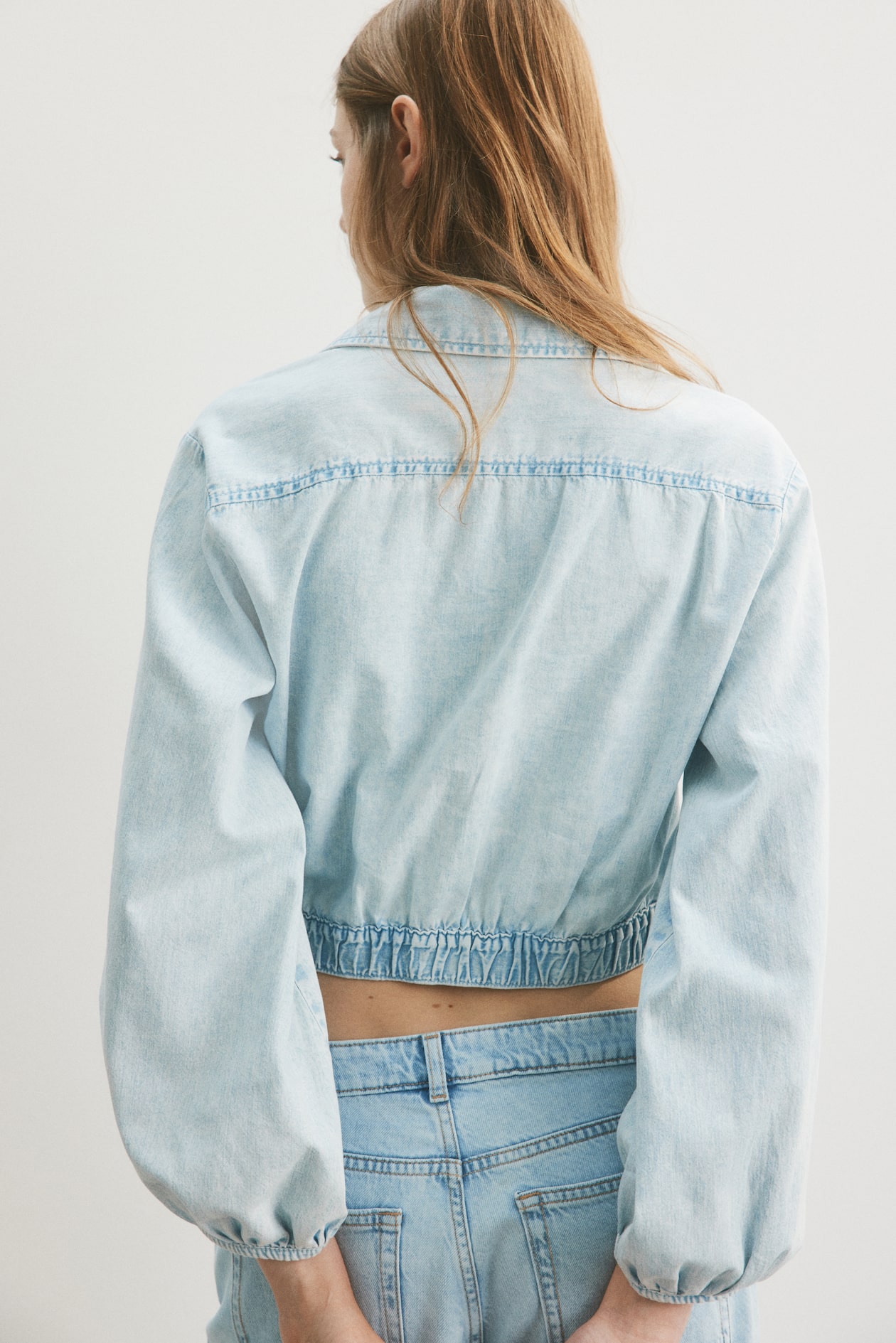 Denim Wrap Blouse - image 2