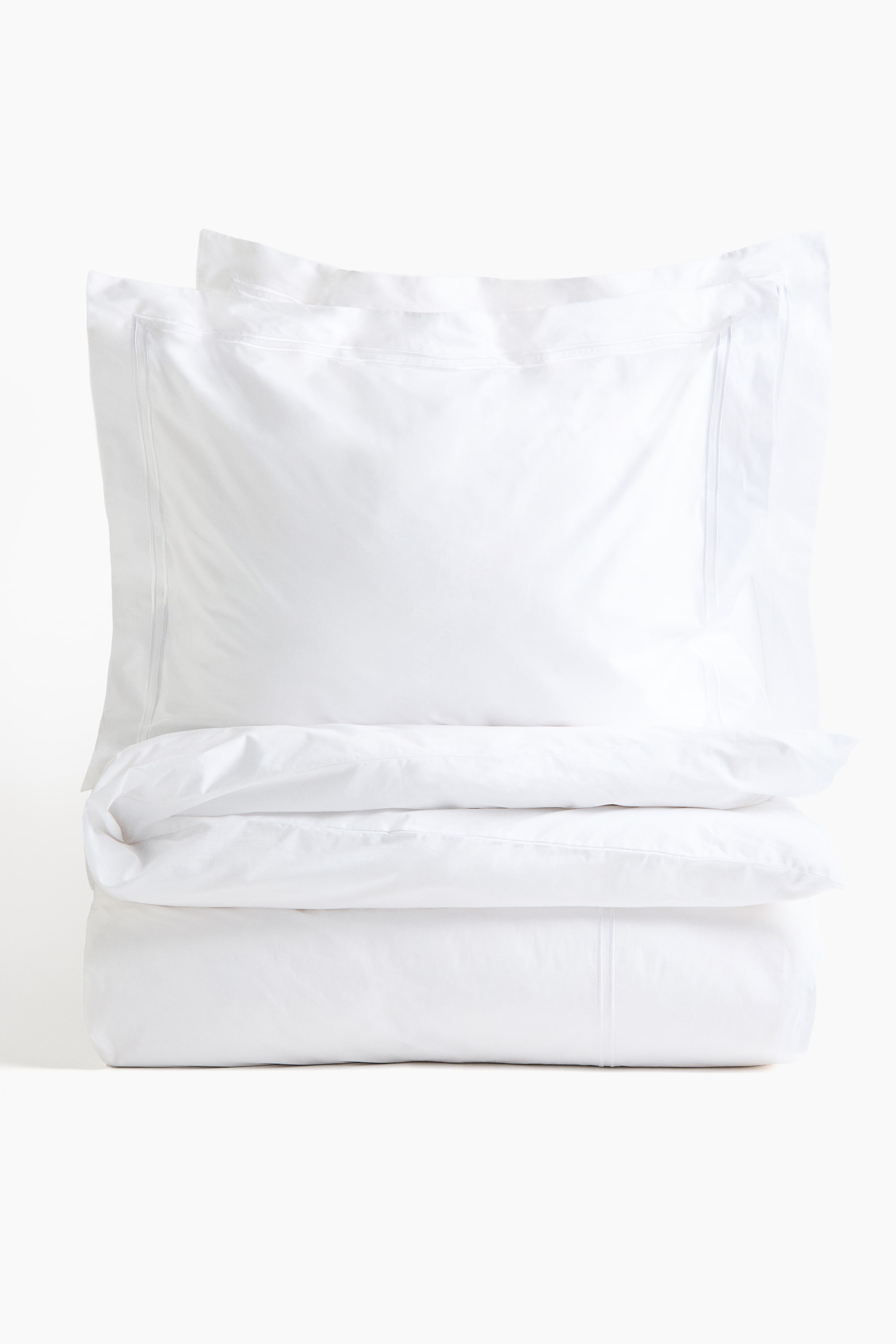 Agrandir l'image: Parure de couette lit double en percale de coton - Blanc - HOME | H&M BE 2