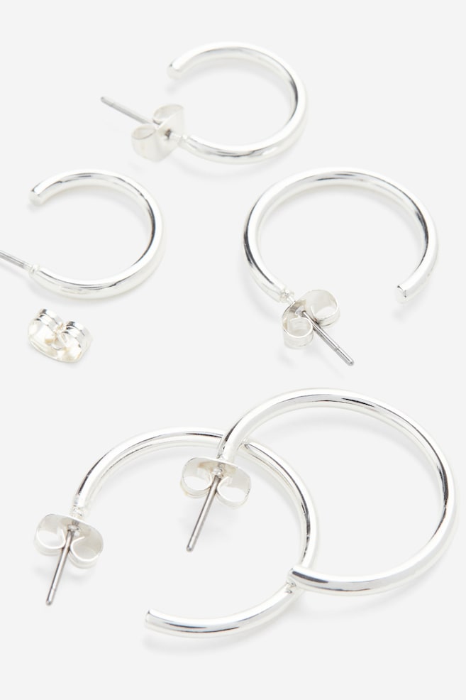 3 pairs hoop earrings - Silver-coloured/Gold-coloured - 2