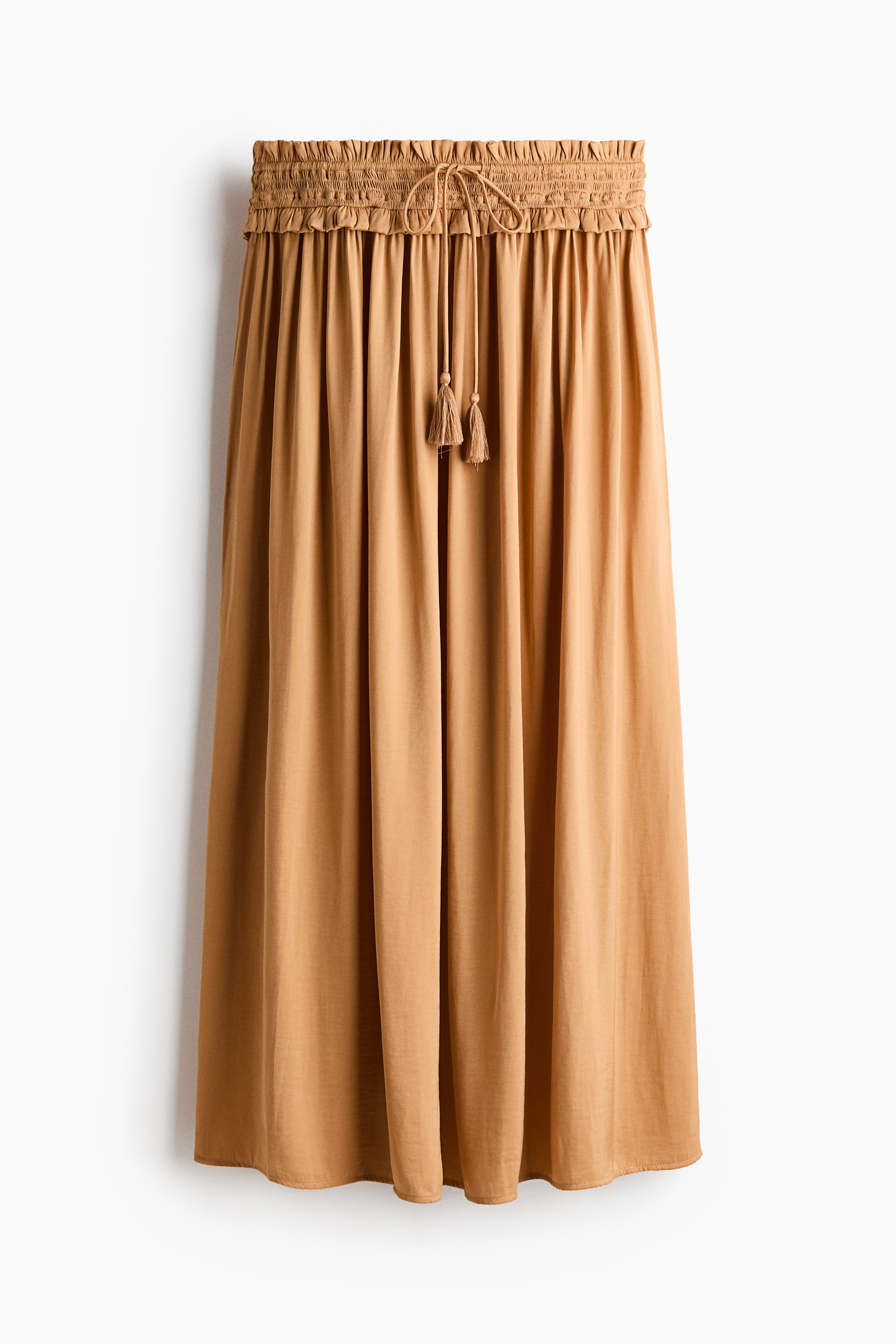 Jupe maxi à glands-Beige foncé