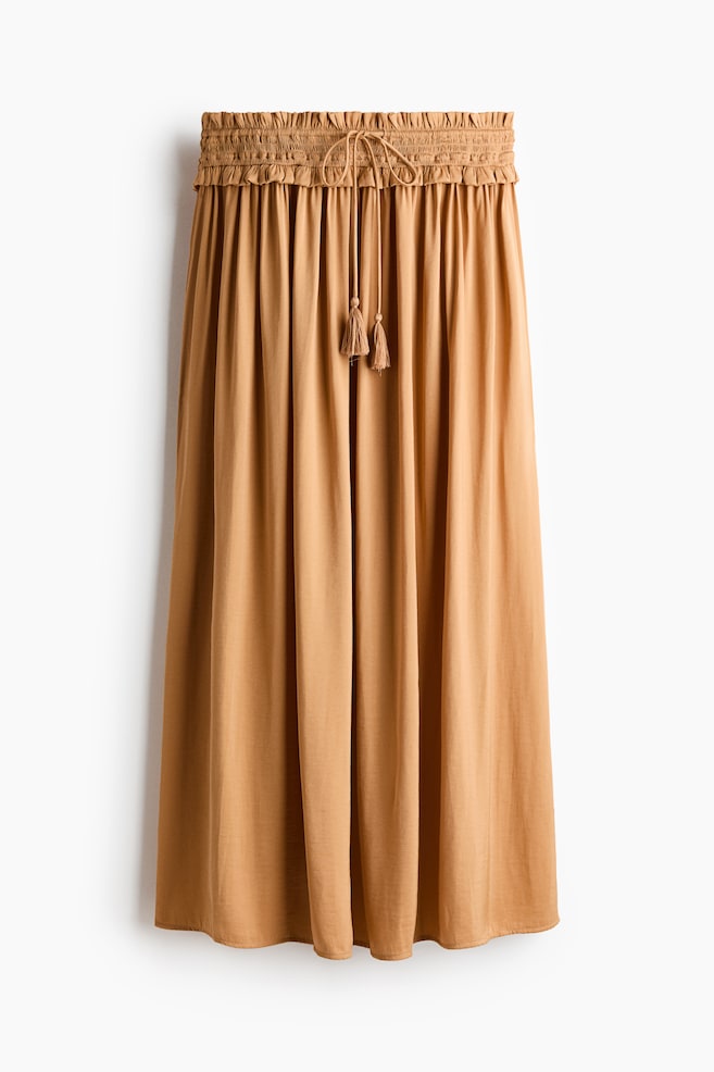 Falda maxi con borlas - Beige oscuro/Beige claro/Negro - 1