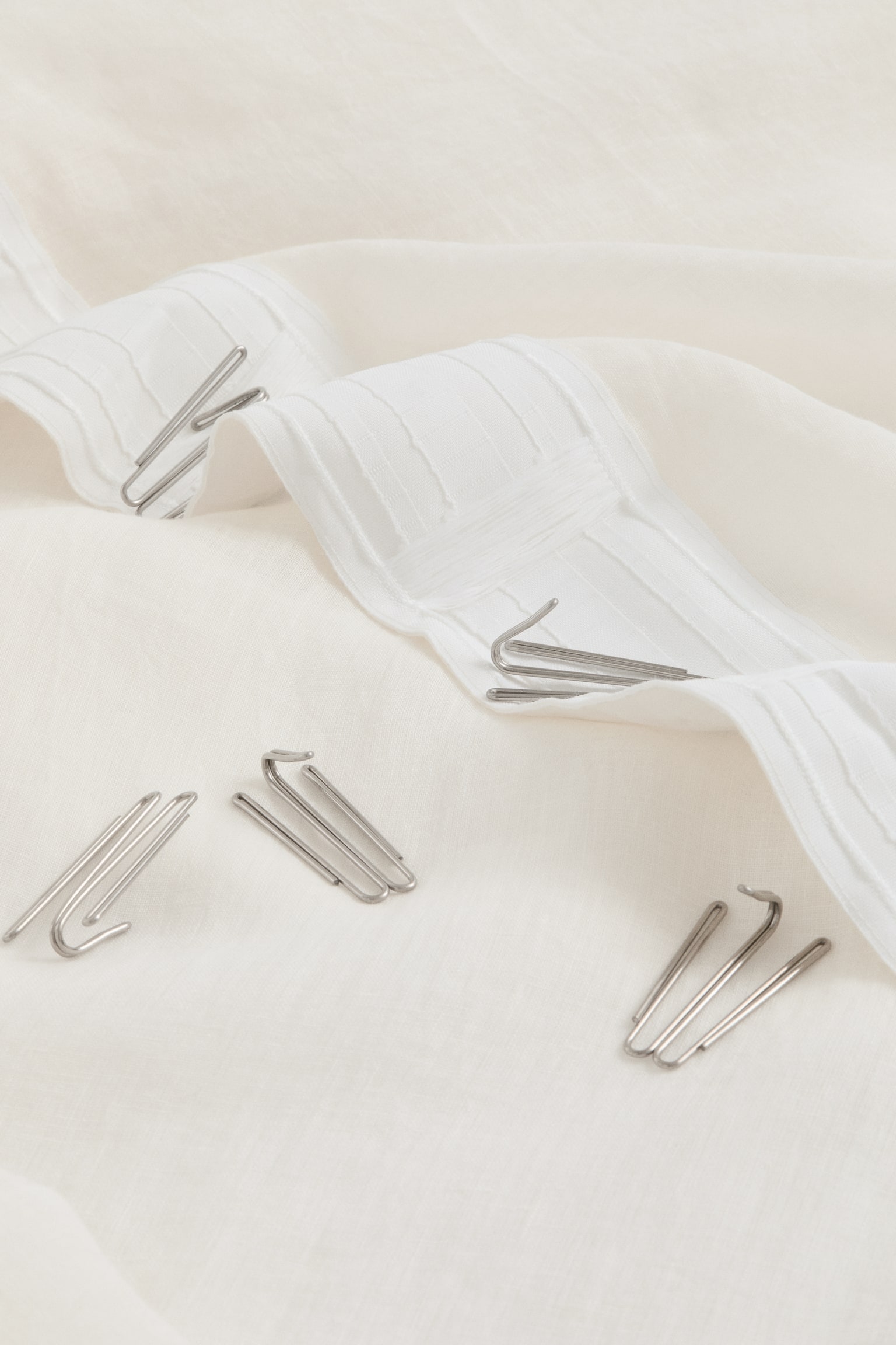 Set de 2 perdele lungi de in - Crem/Taupe - 2