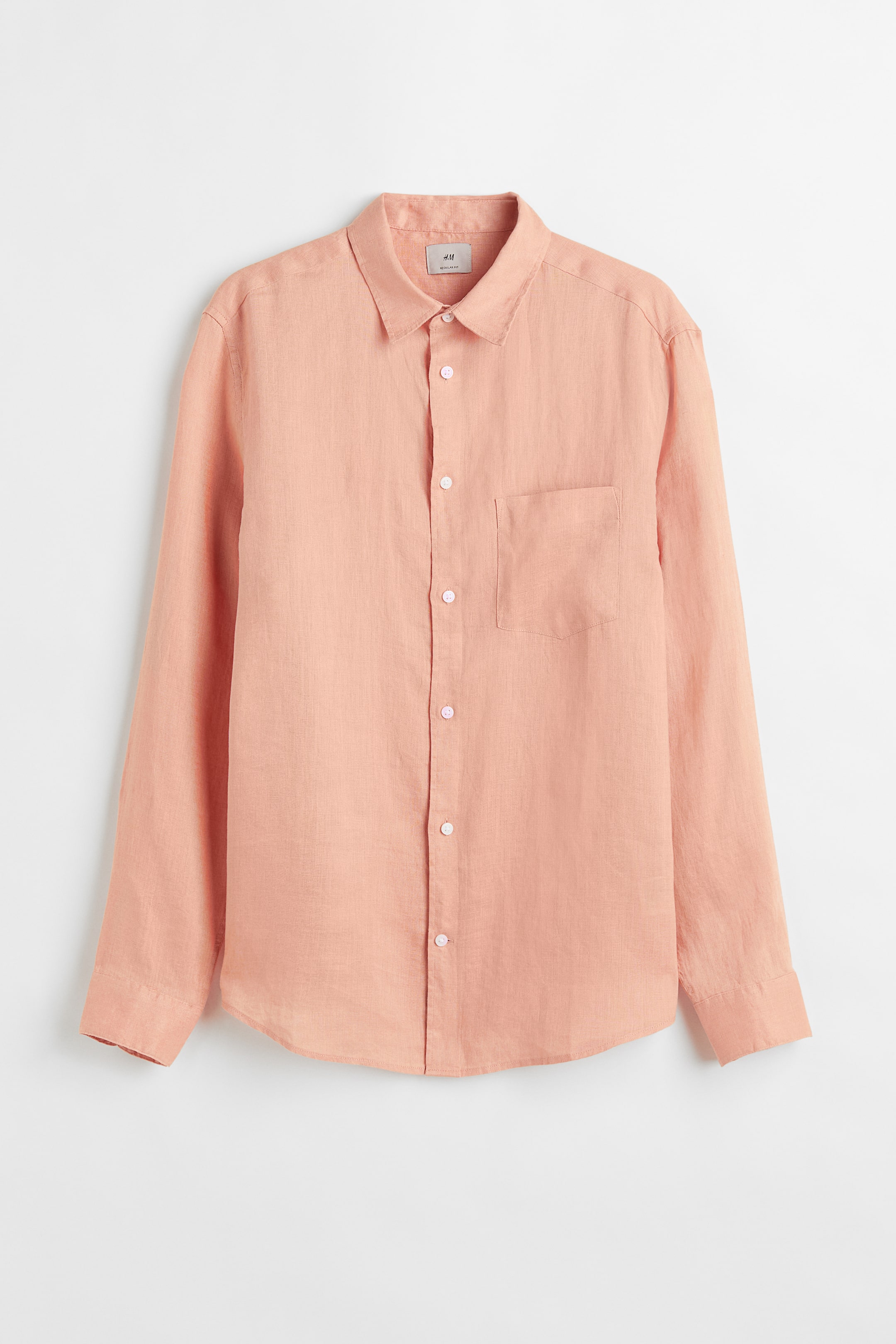 View larger image: Regular Fit Linen shirt - Apricot - Men | H&M 1