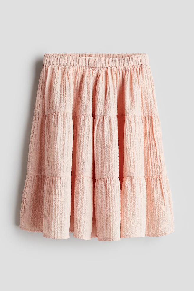 Falda en seersucker con capas - Rosa palo/Terracota - 1