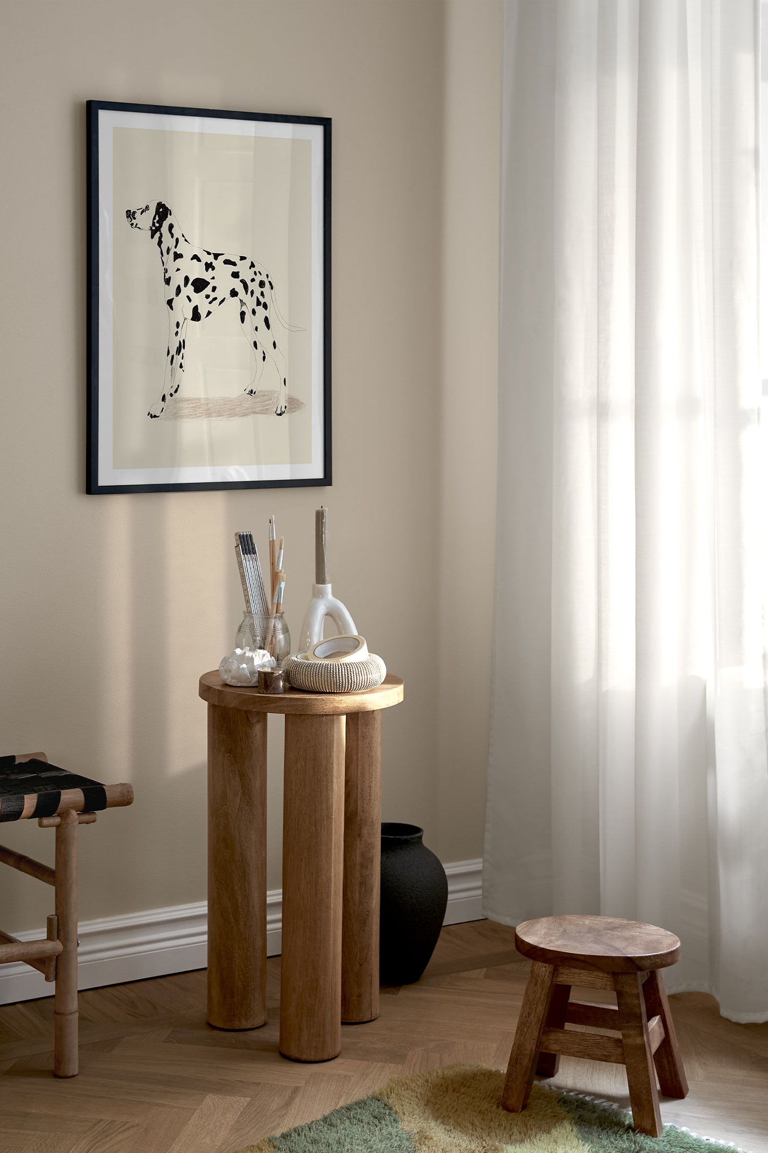 Tierposter - Dalmatian Portrait/Russian Wolfhound/Seated Leopard