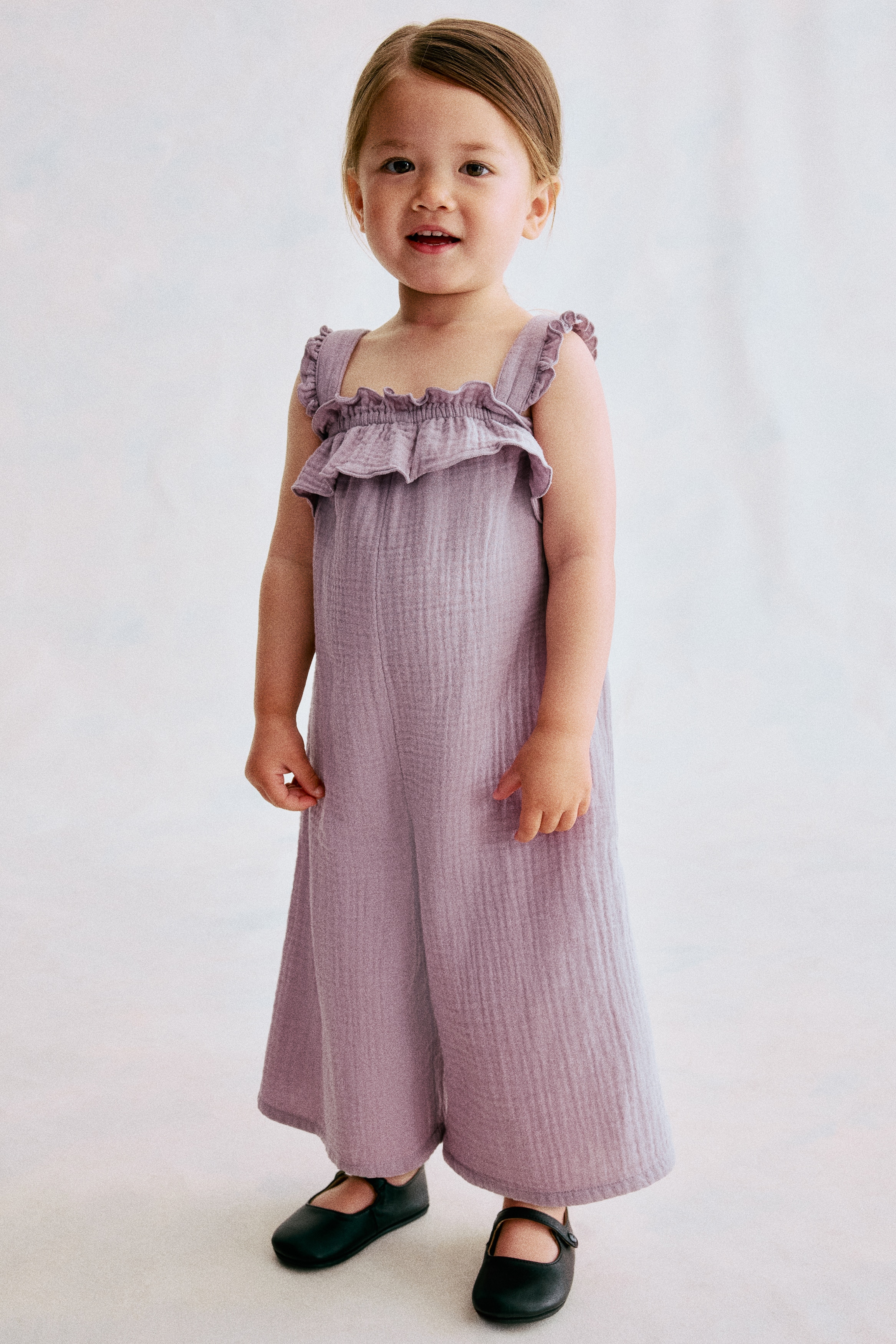 Cotton Muslin Romper Suit - Light purple