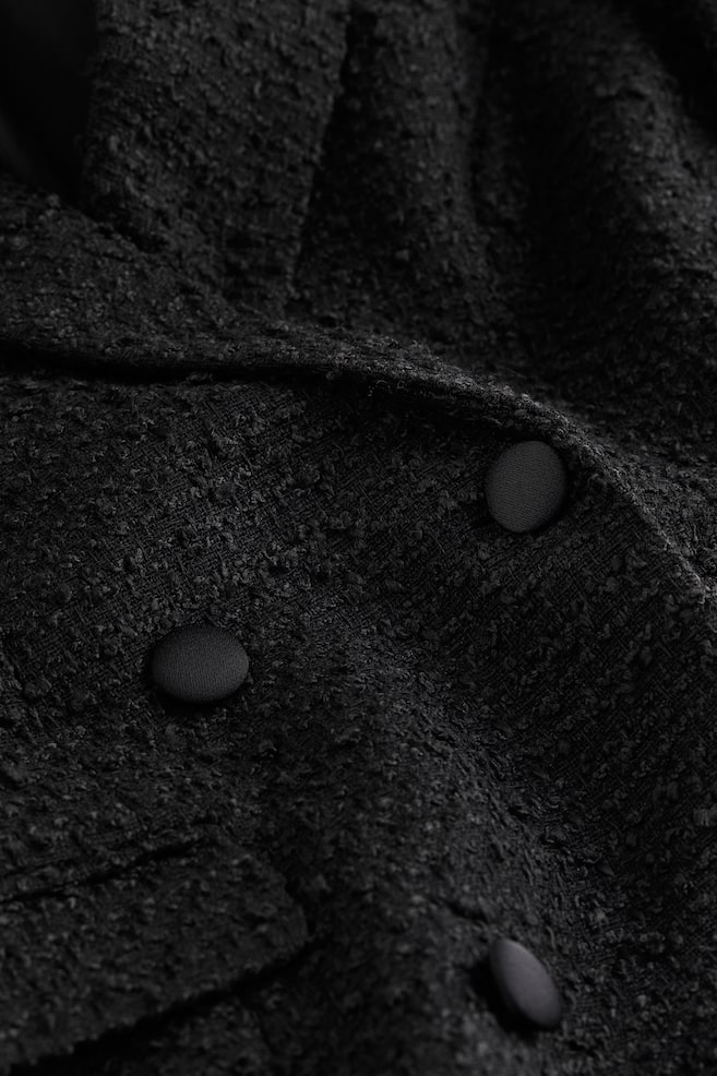 Bouclé-weave blazer dress - Black - 5