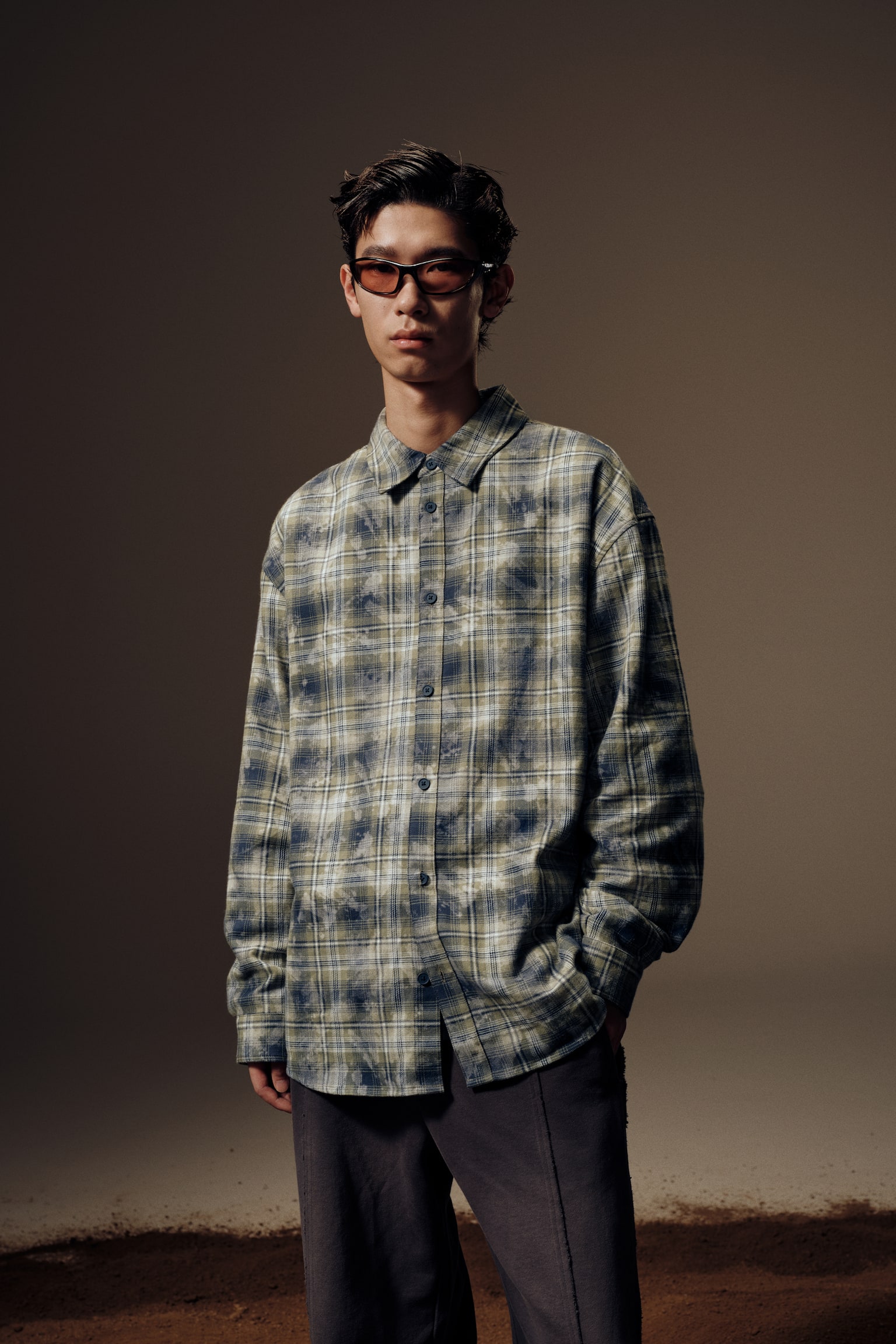 Áo sơ mi khoác nhẹ Loose Fit - Kẻ ca rô xanh dương/xanh lá/Màu xanh lá/Kẻ ca rô tím - 3