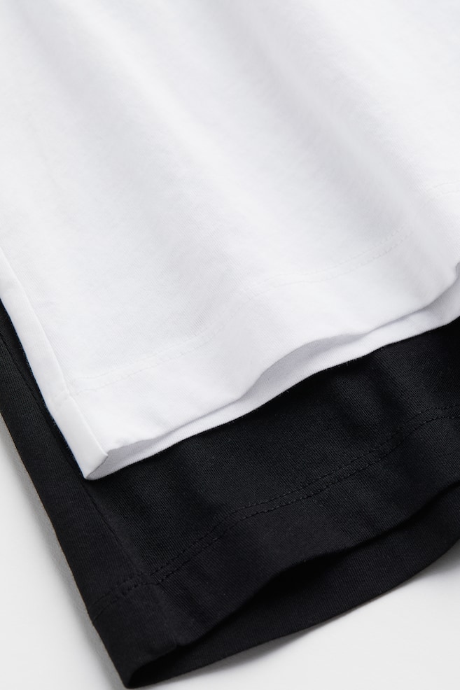 2er-Pack Baumwoll-T-Shirts - Schwarz/Weiß - 2