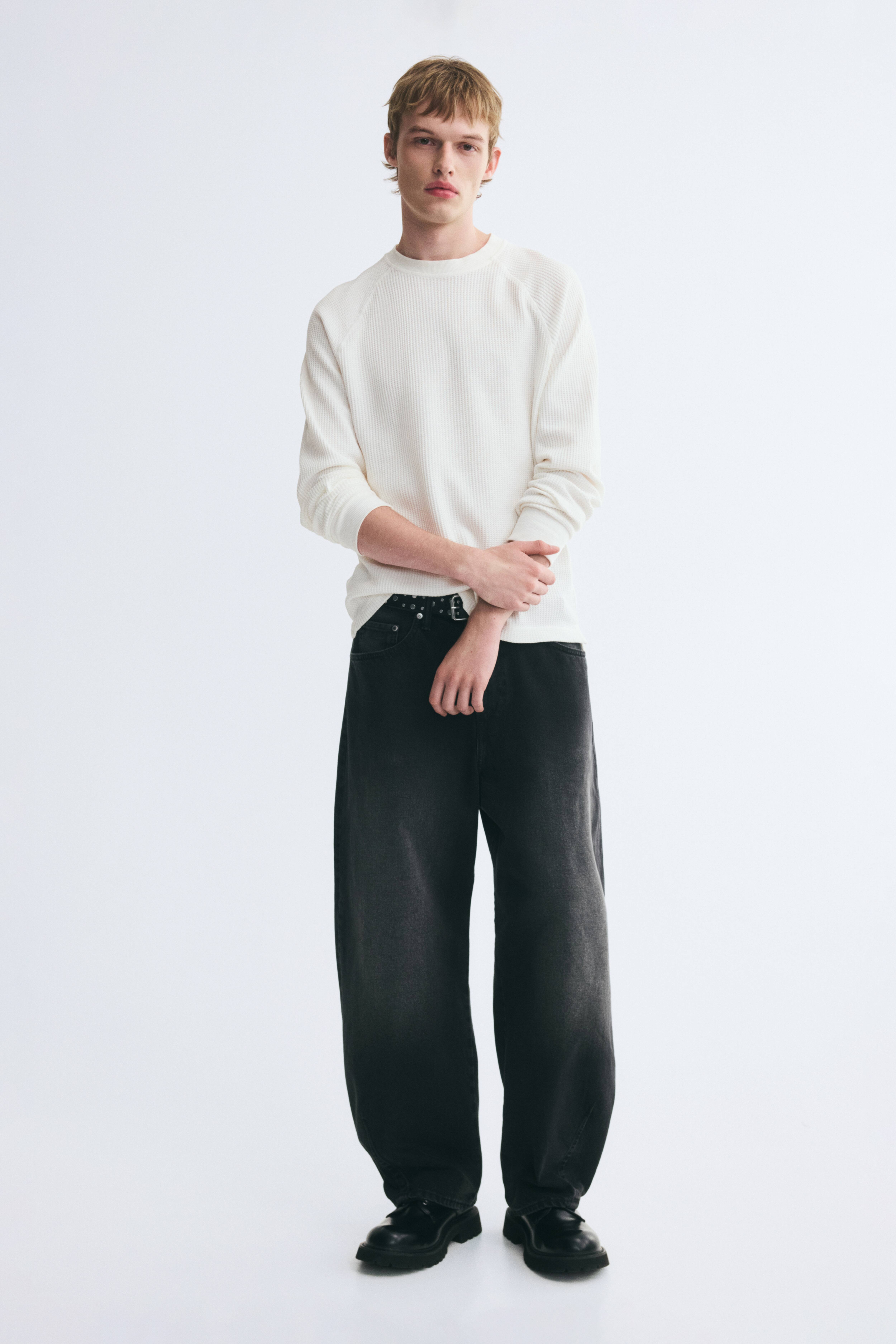 Regular-Fit Waffled Shirt