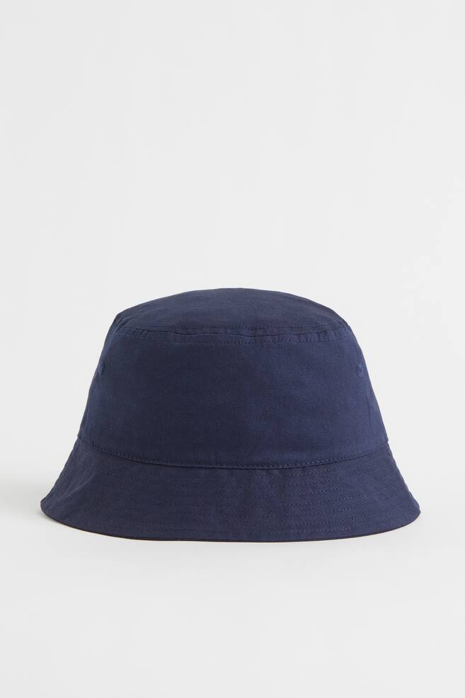 Cotton twill bucket hat - Navy blue