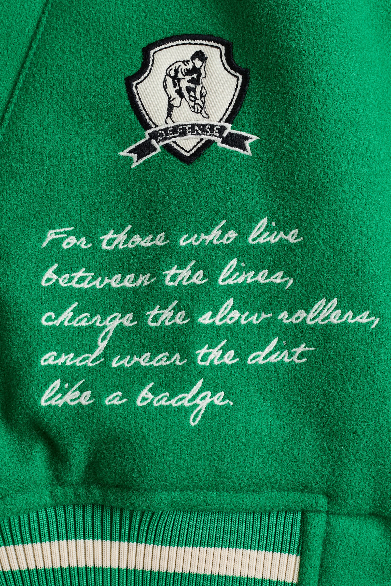 Motif-detail baseball jacket - Green/Rookie Of The Year/Black/Fielders Clubhouse - 7