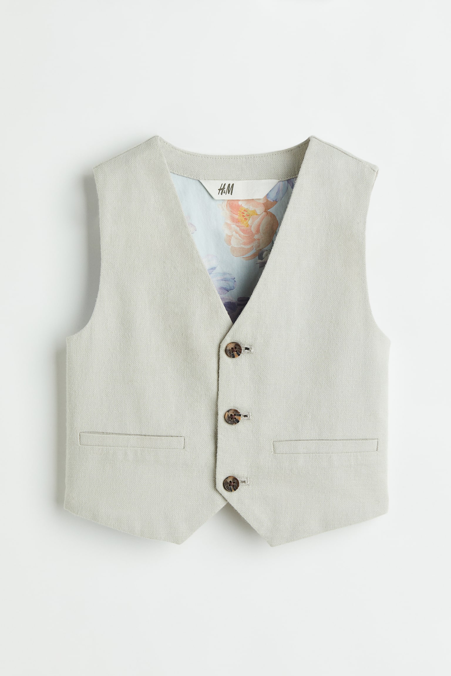 Cotton suit waistcoat - Ljusbeige