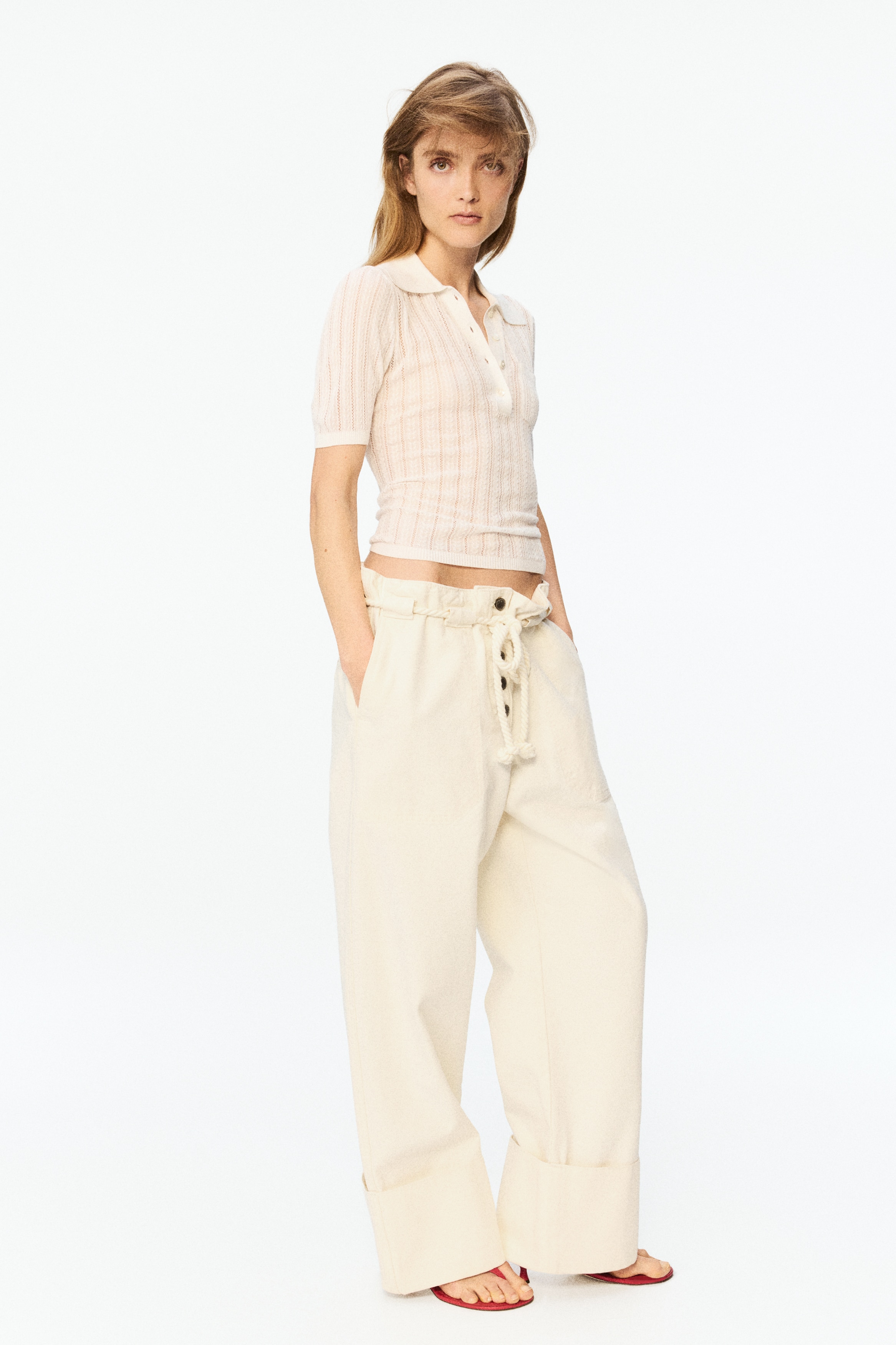 Rope-Belt Paper-Bag Pants from H&M - $109