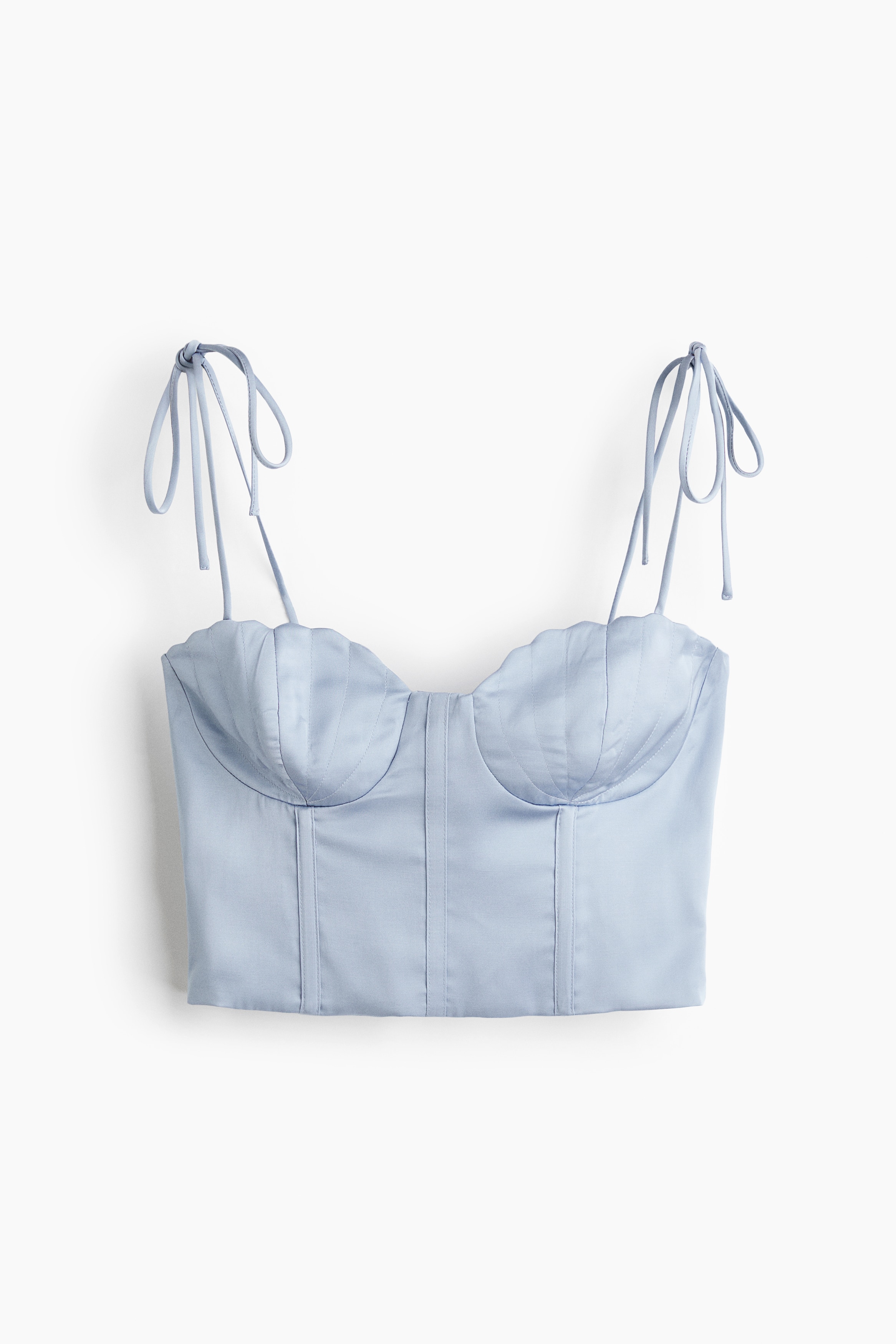 Satin bustier top - Light dusty blue