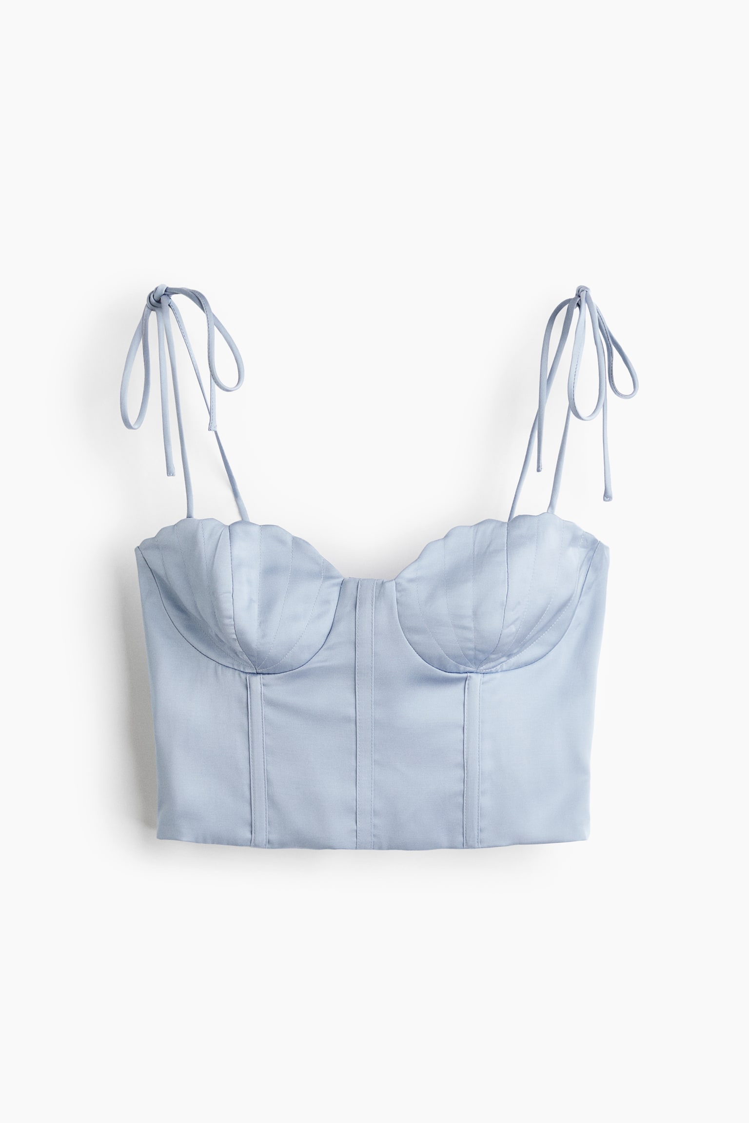 Satin bustier top - Light dusty blue - 2