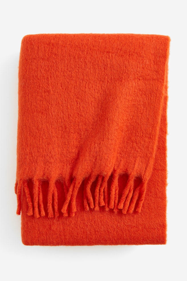 Wool-blend blanket - Orange/Light khaki green/Light grey/Light pink/dc/dc/dc/dc/dc/dc/dc - 1