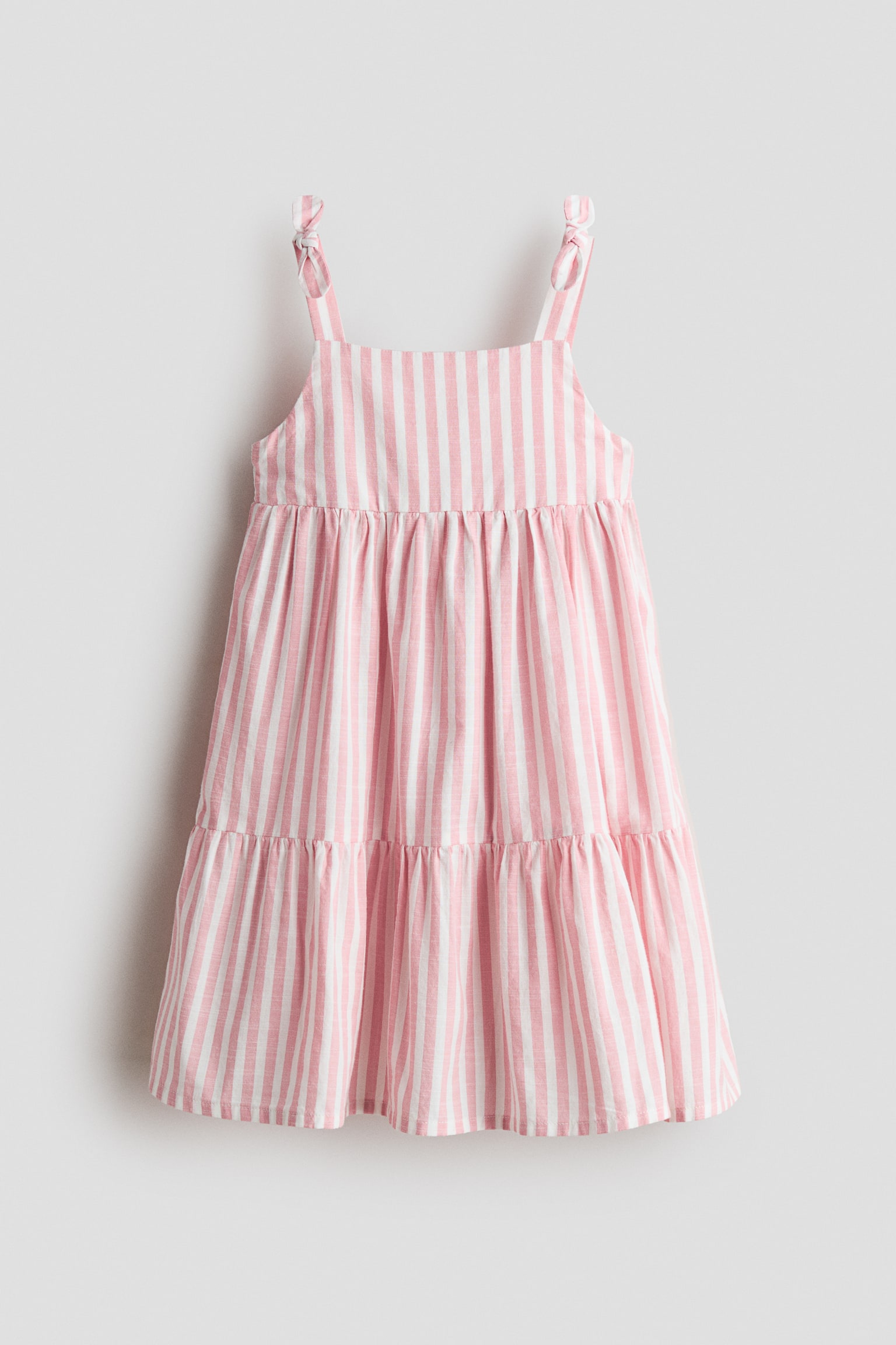 Robe étagée en coton - Rose/rayures blanches/Violet clair/fleuri/Blanc/fleuri - 1