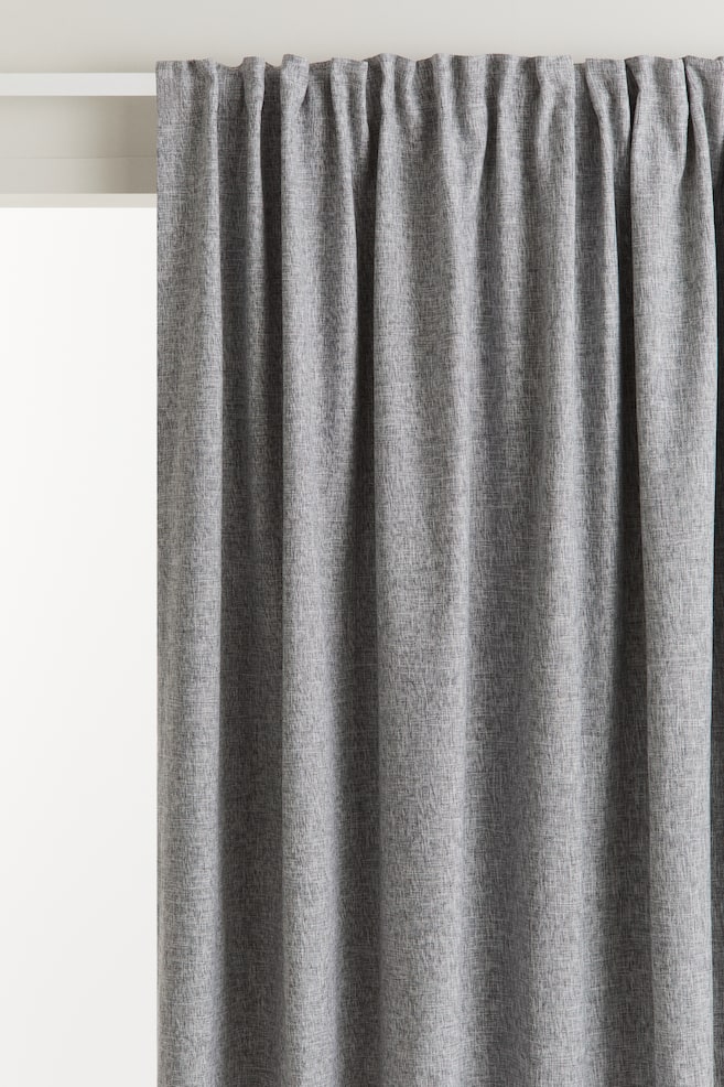 Lot de 1 rideau large et occultant - Gris/Crème - 1