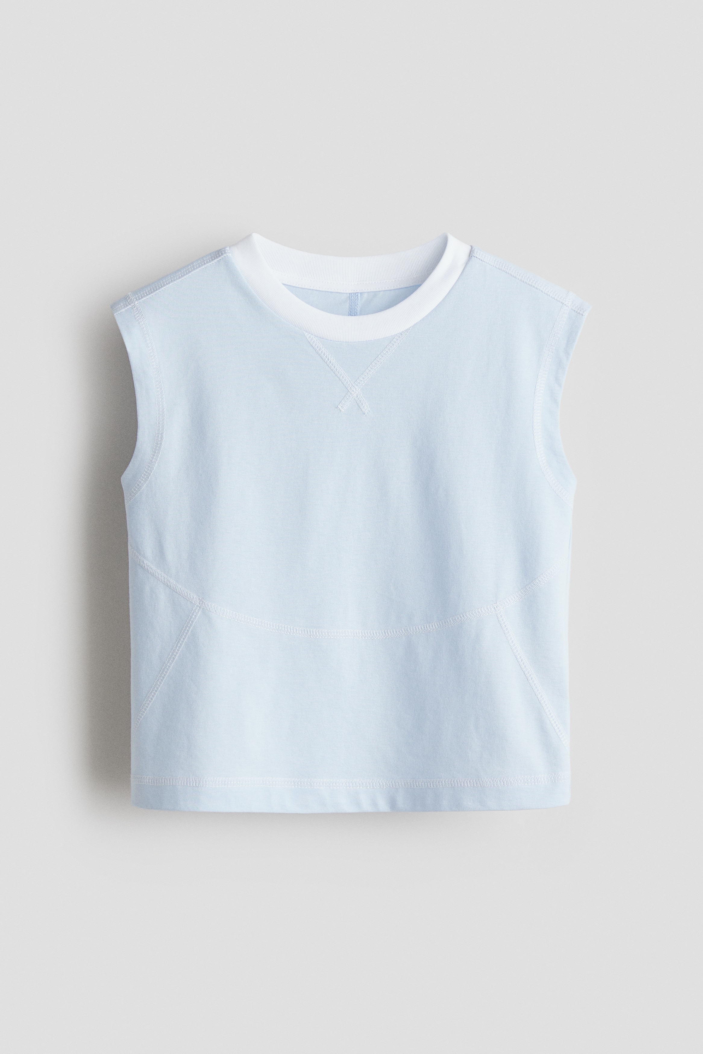 COOLMAX® Flatlock-seam vest top - Blue/White/Navy blue