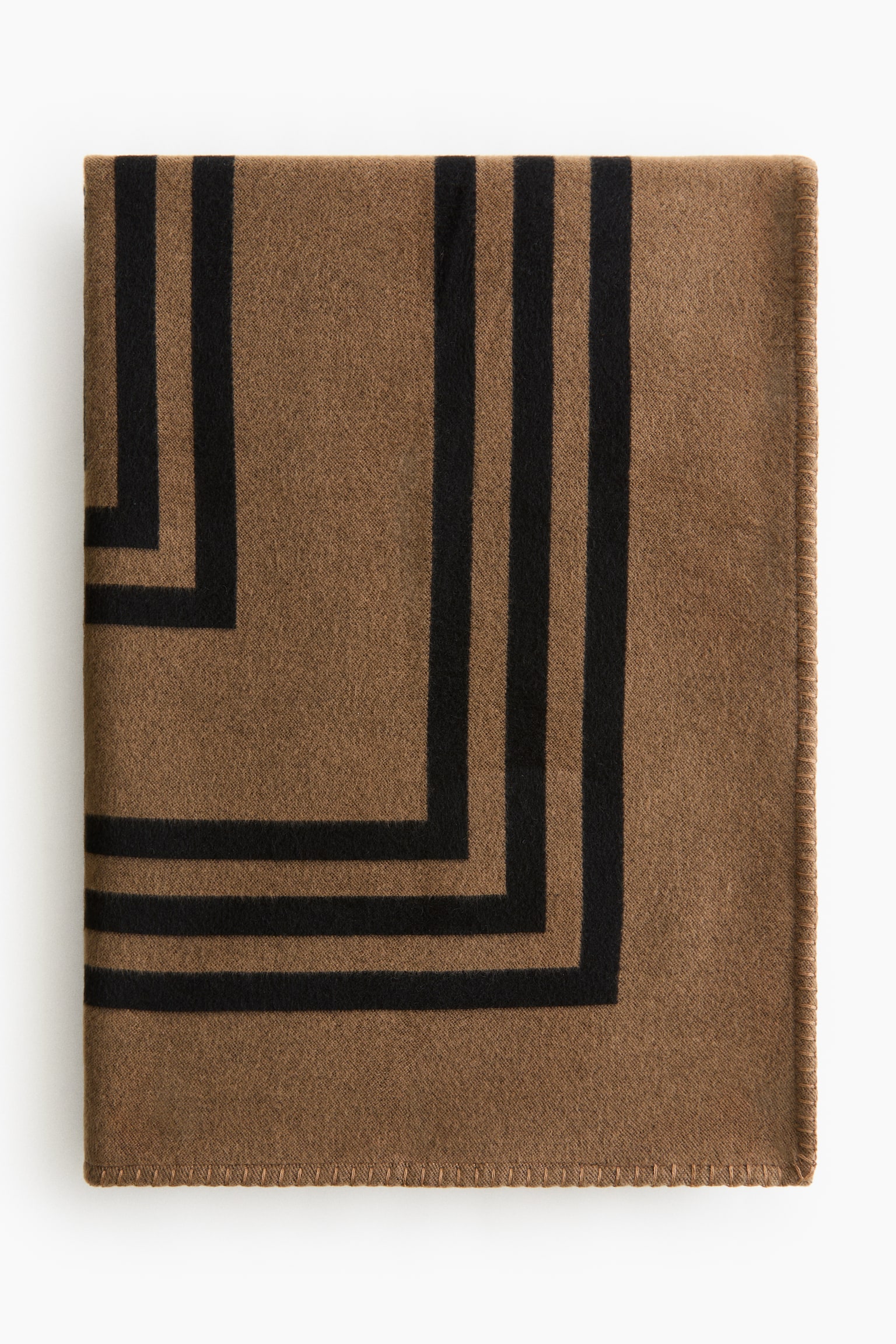 Patterned blanket - Dark beige/Beige - 1