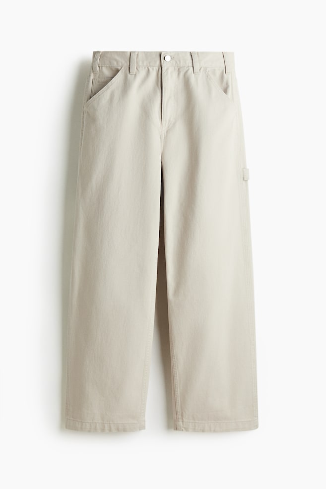 Pantaloni în stil worker Relaxed Fit - Bej-deschis/Negru - 1