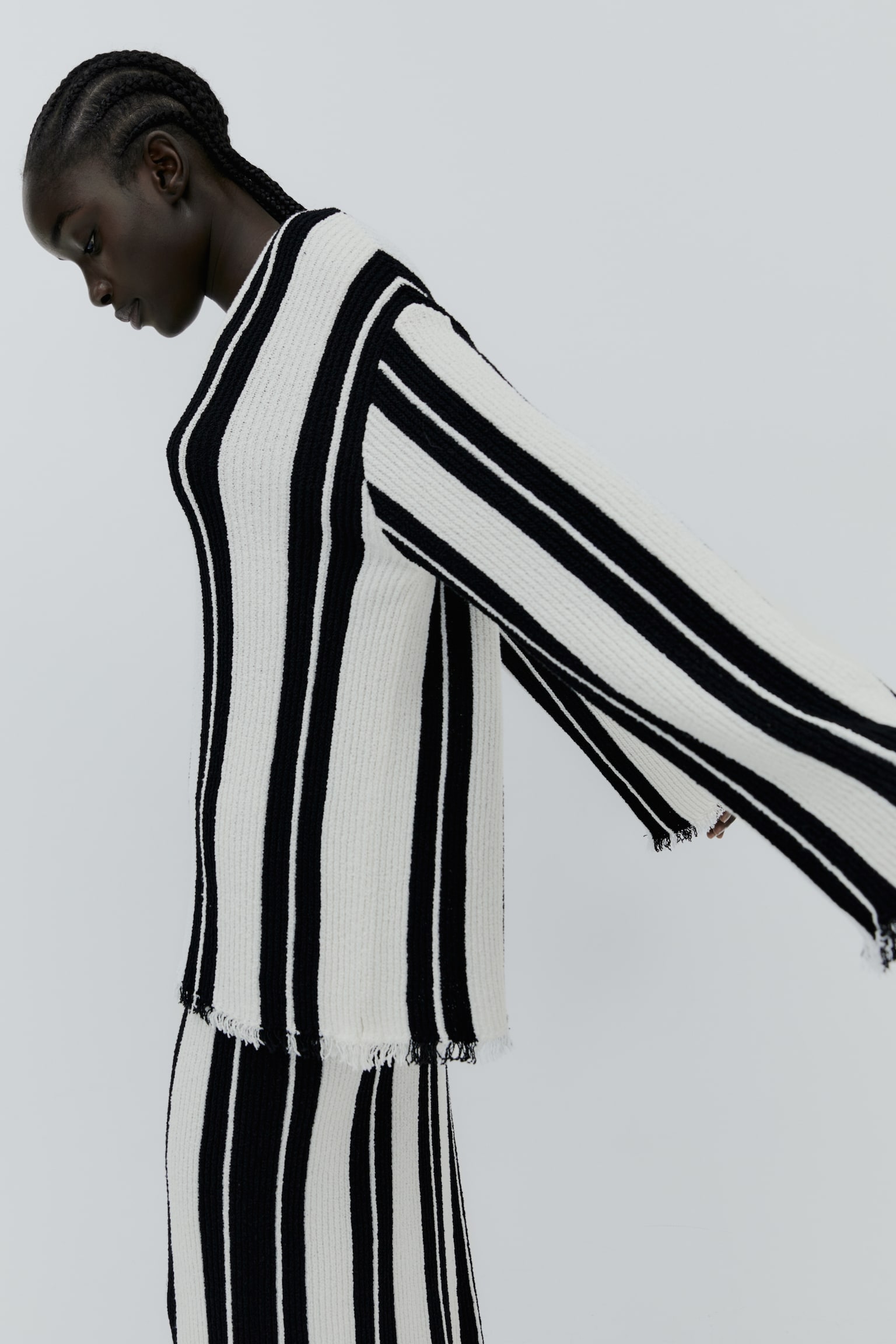 Oversized jumper - White/Black striped - 5