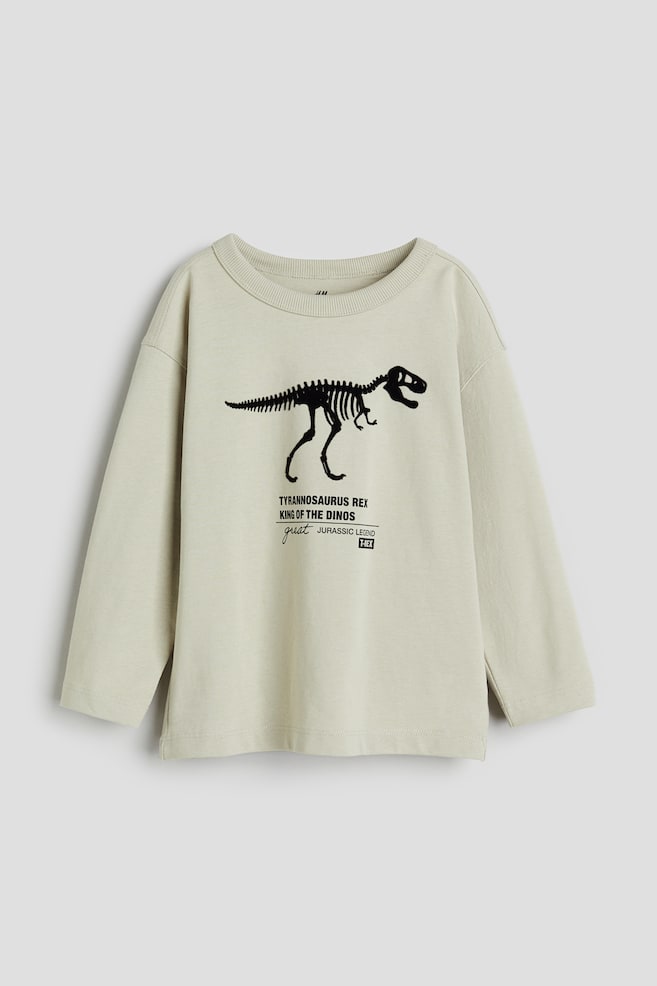 T-shirt à manches longues - Vert clair/dinosaure - 1