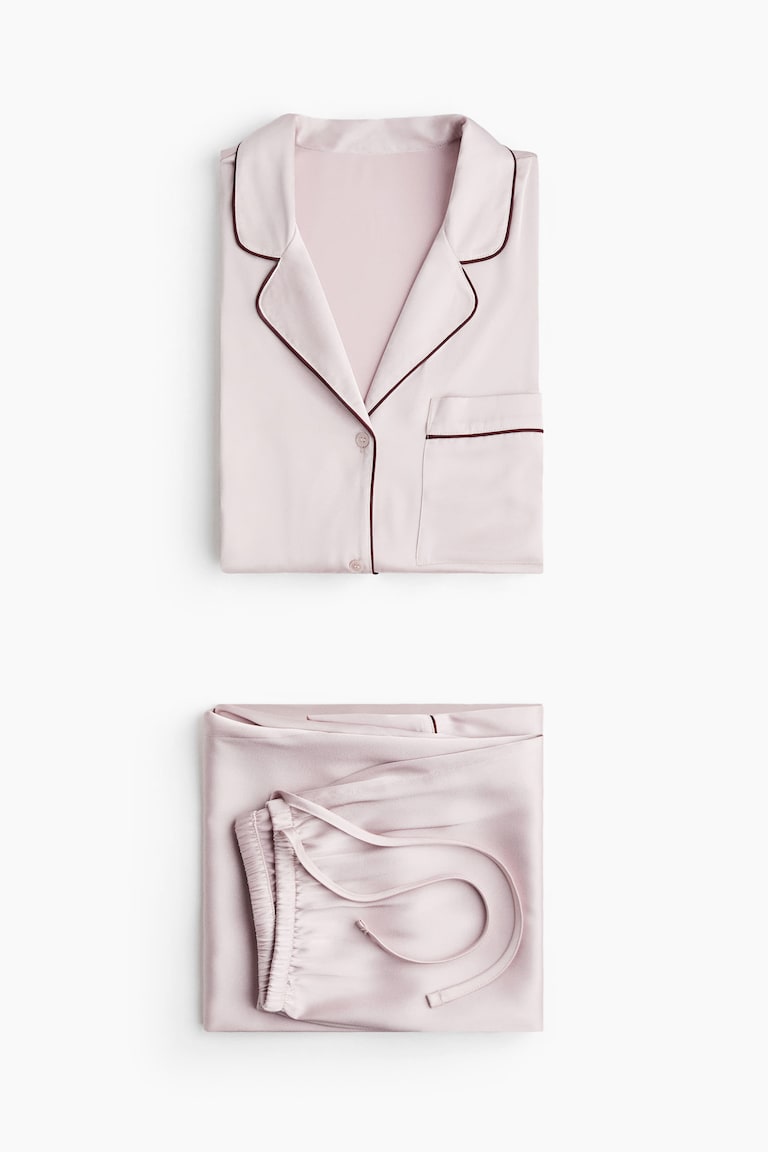 Satin pyjamas - Powder pink - Ladies | H&M GB