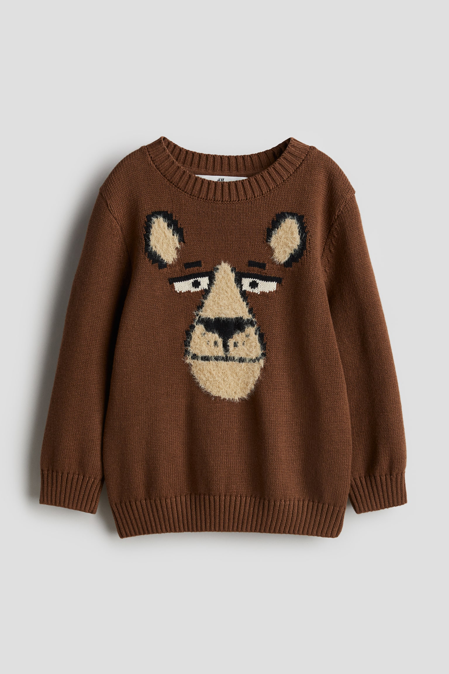 Jacquard-knit jumper - Brown/Bear - 1