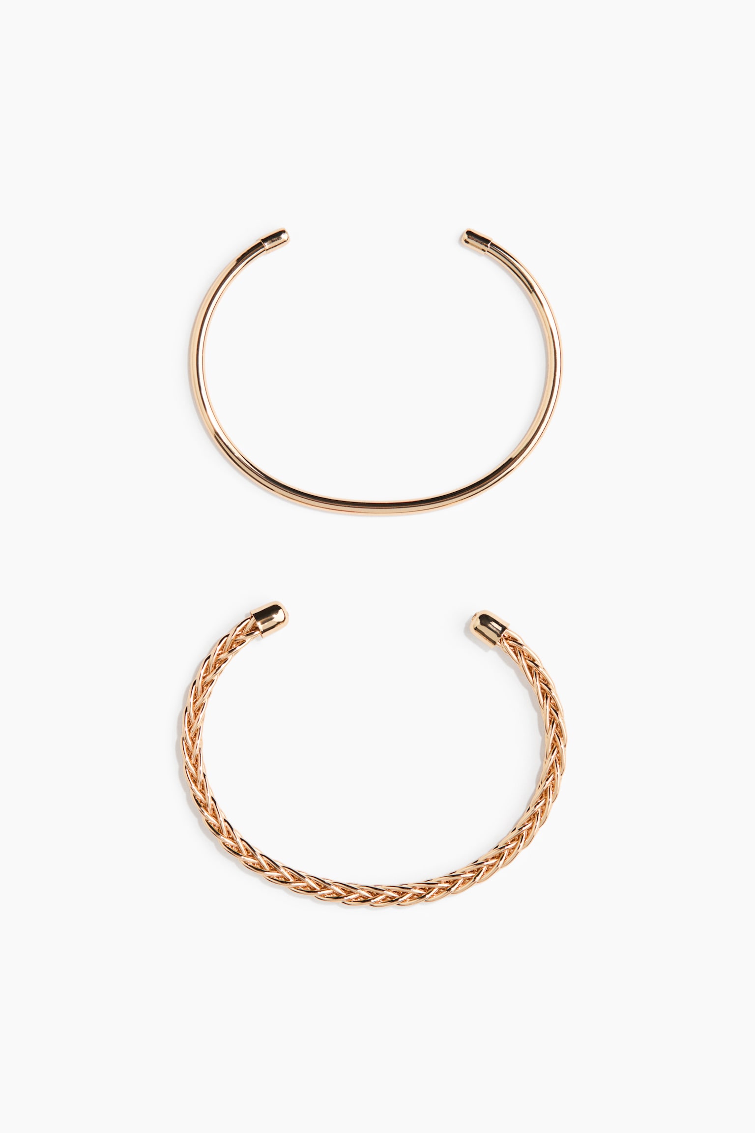 2-pack cuff bracelets - Gold-coloured