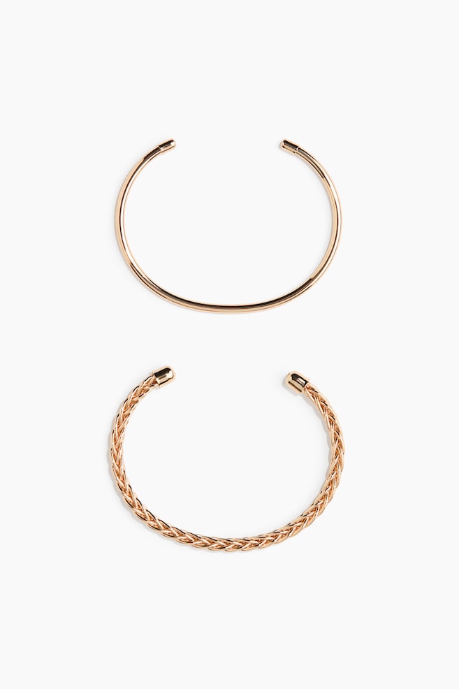 2-pack cuff bracelets - Gold-coloured - 1