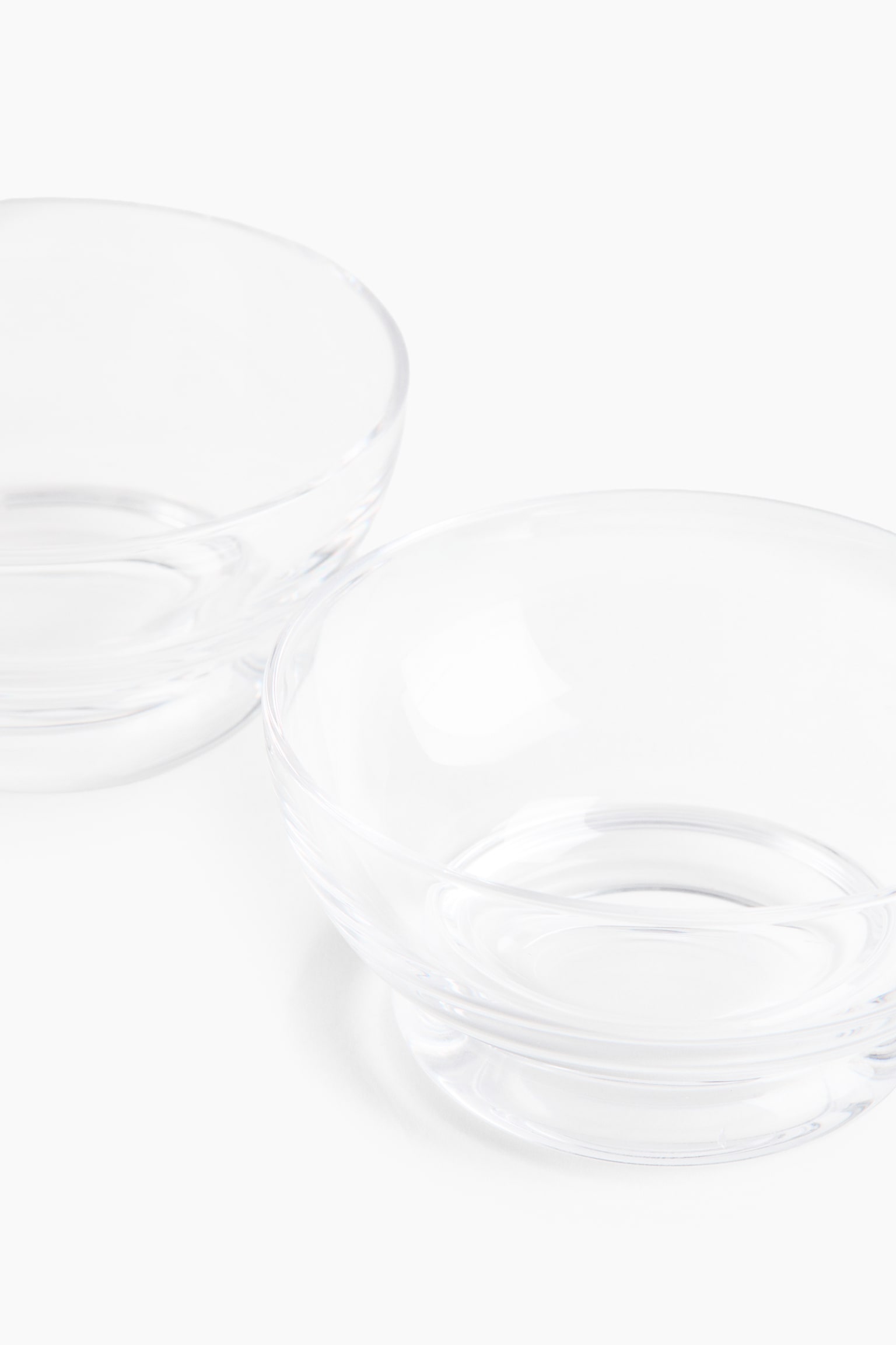 Набір із 2 сервірувальних мисок ручного видування - Прозорий/Світло-рожевий/Прозорий/оливково-зелений - 3