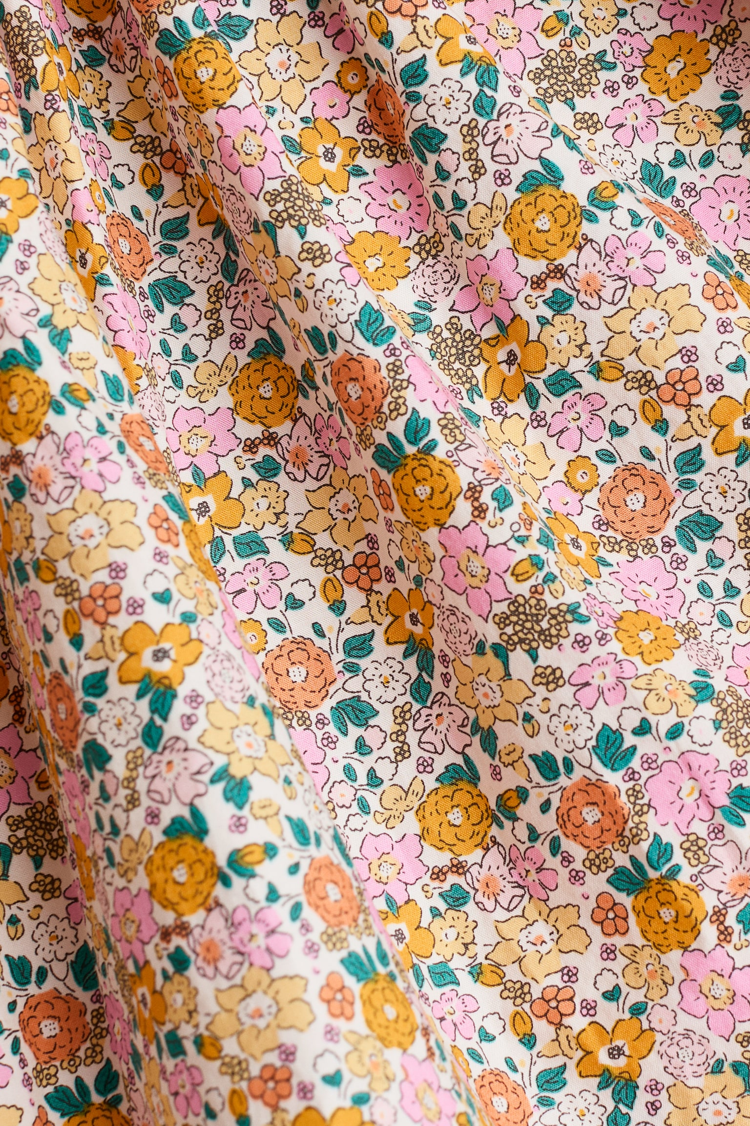 Bedruckter Baumwollrock - Gelb/Geblümt/Blau/Geblümt - 2