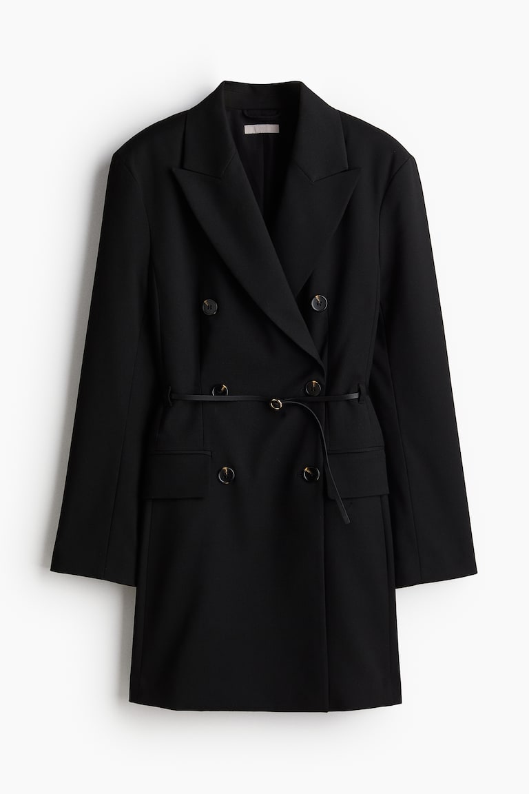 belted blazer dress black Blazer Wrap Romper