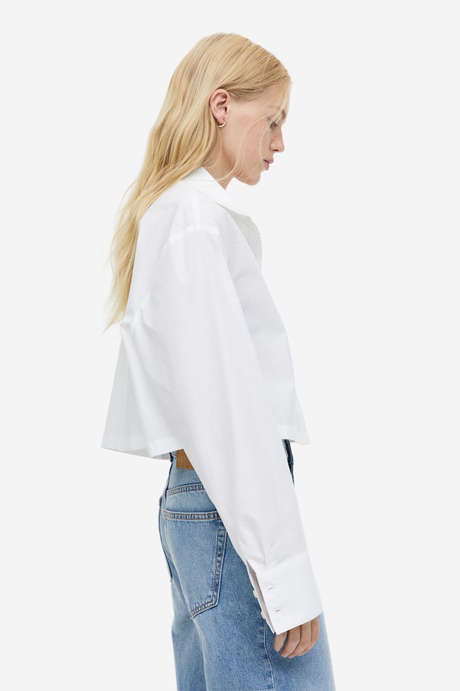 Boxy-style cotton shirt - White - 6