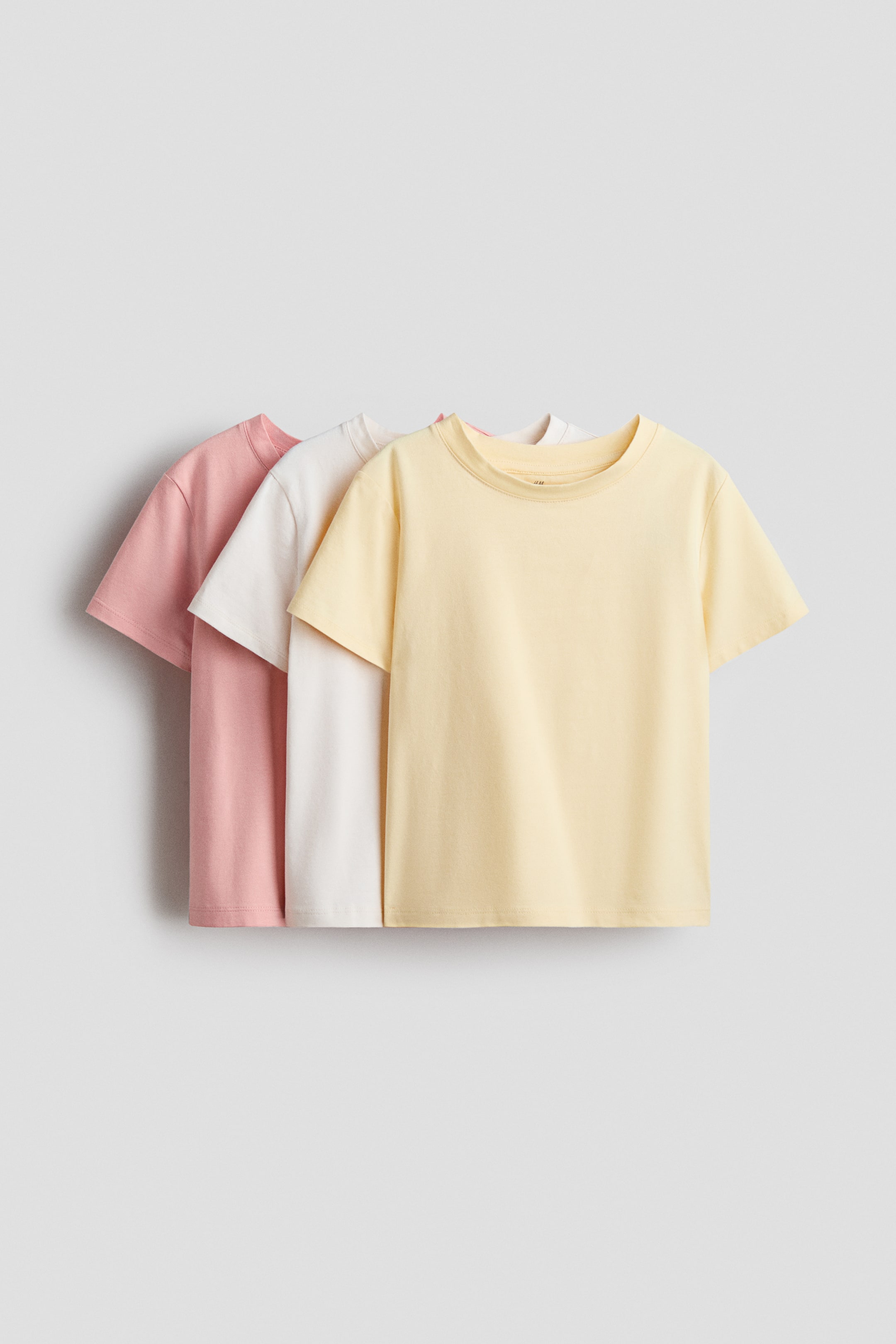 View larger image: 3-pack cotton tops - Yellow/Light pink/Cream - Kids | H&M 1