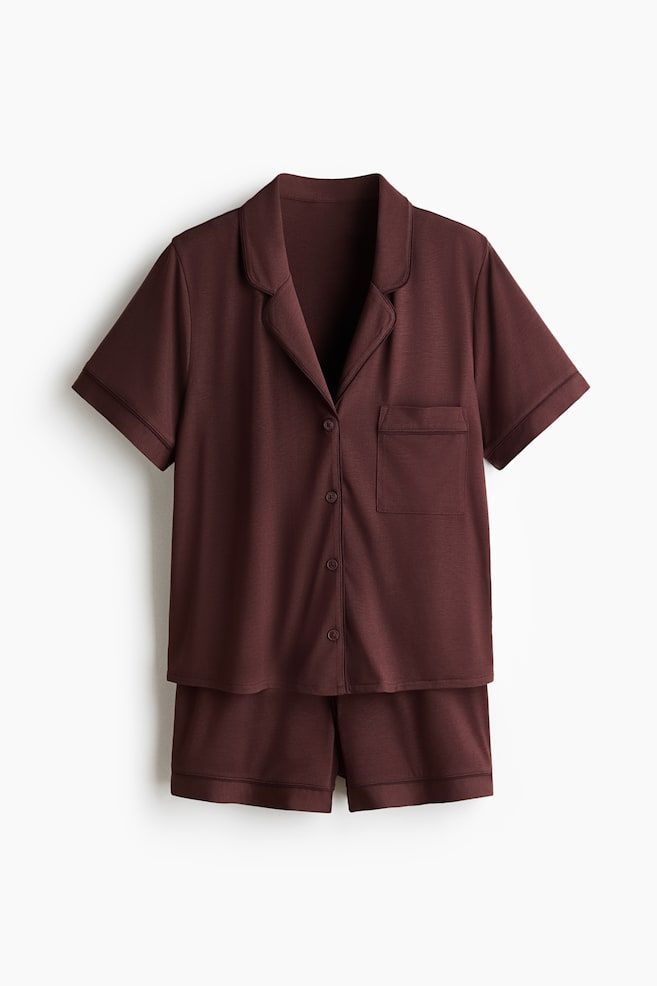Shorty aus Viskosegemisch - Rostbraun/Marineblau/Hellrosa/Weinrot/Dunkelbraun/Schwarz/Cremefarben/Hellrosa/Hellblau/Graugrün - 1