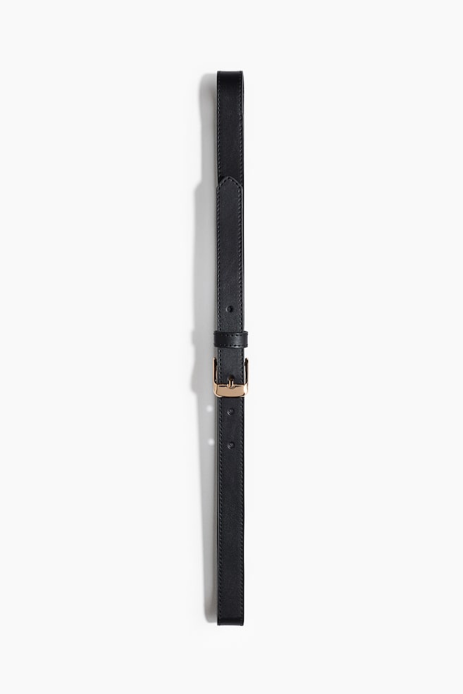 Ceinture en cuir fendu - Noir - 1