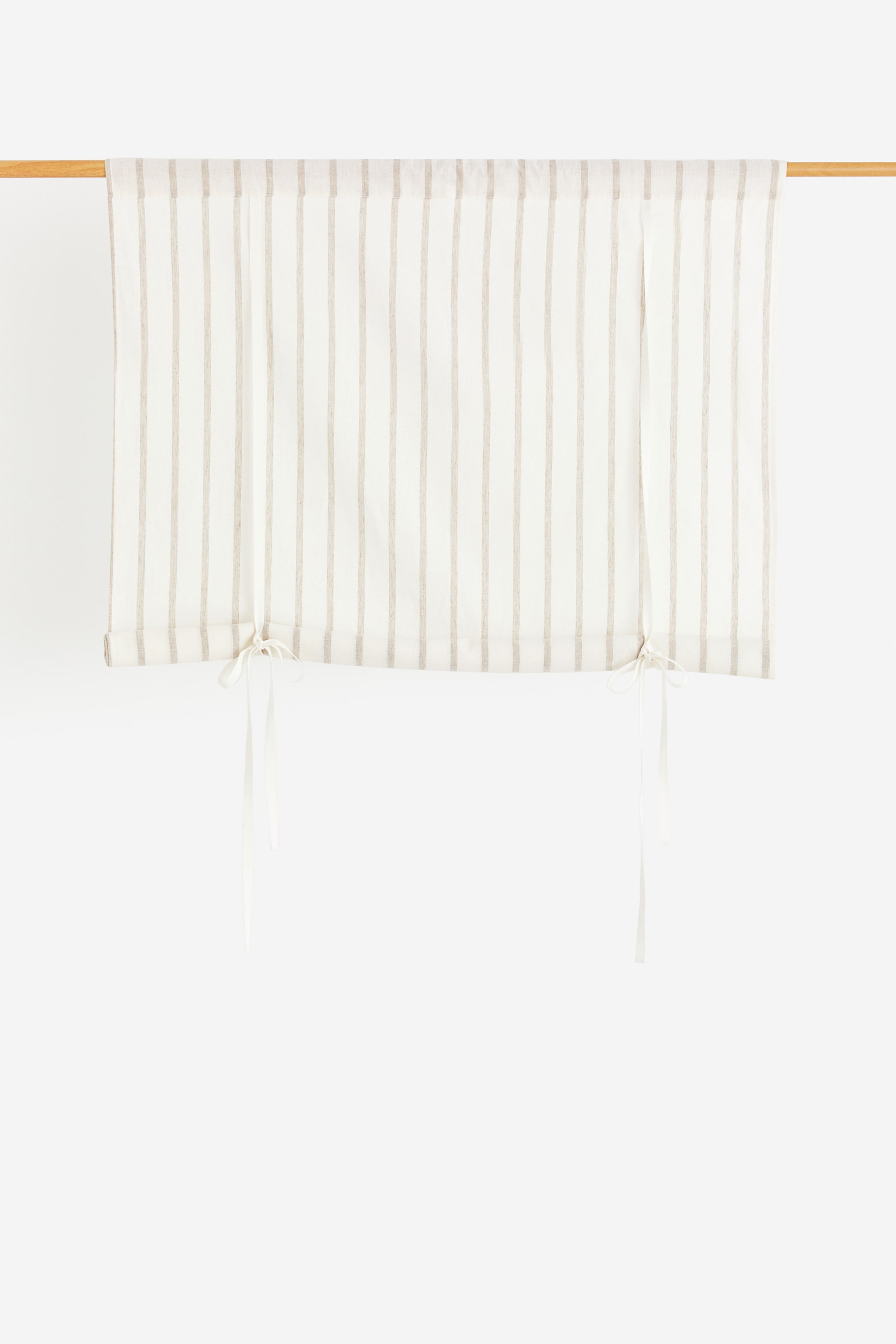 Linen-blend roll-up curtain - Cream/Striped - Home All | H&M GB