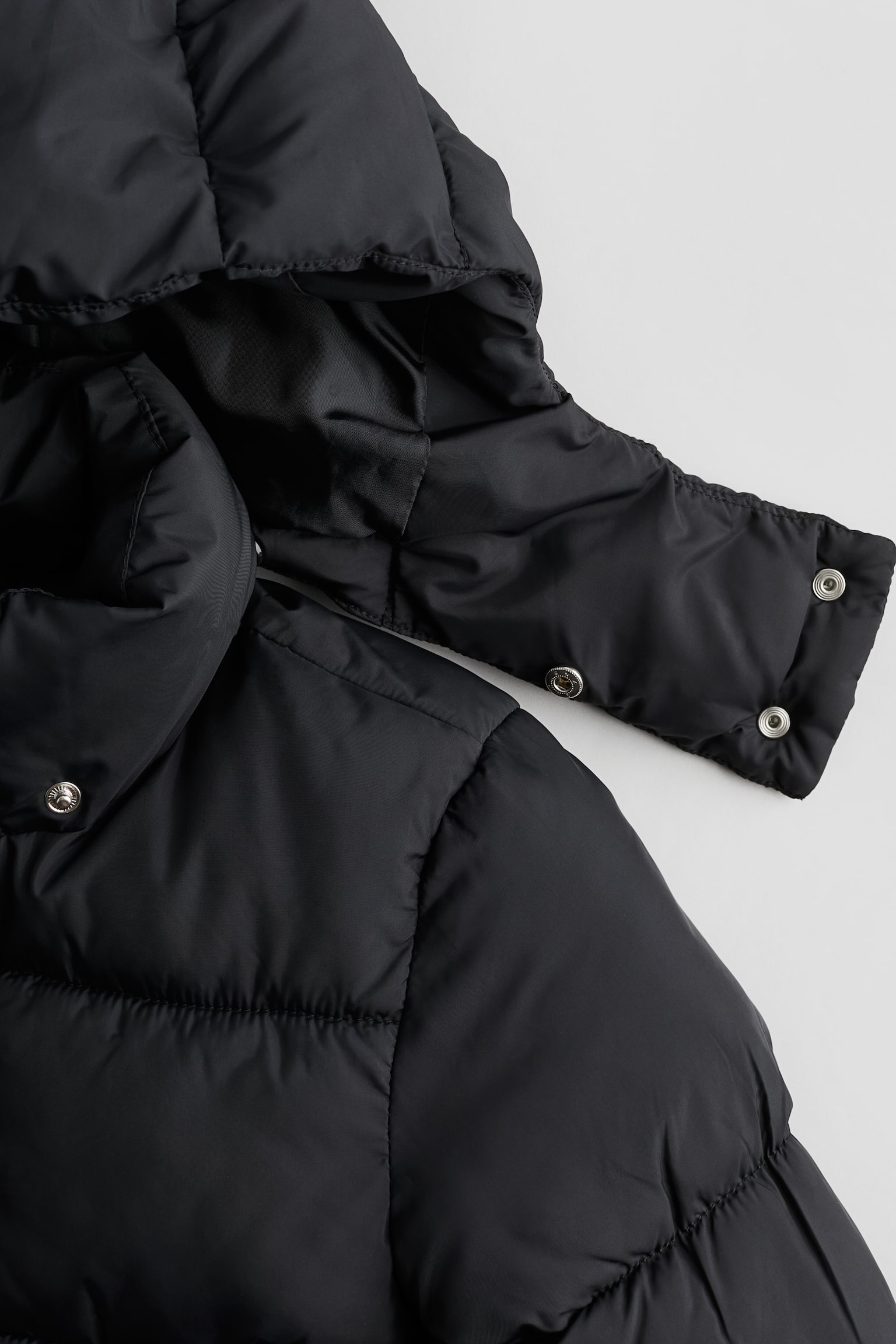 Long puffer jacket - Black - 3